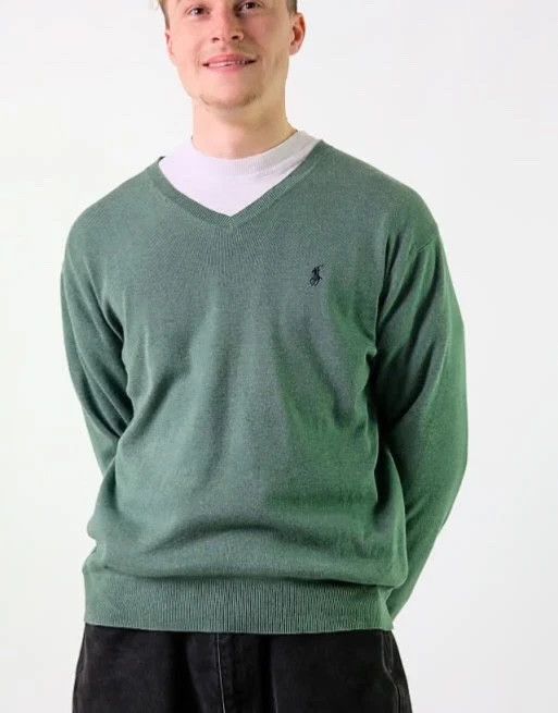 Polo Ralph Lauren Polo Ralph Lauren Sweater Men's L Green Pima Cotton V-Neck Size US L / EU 52-54 / 3 - 1 Thumbnail