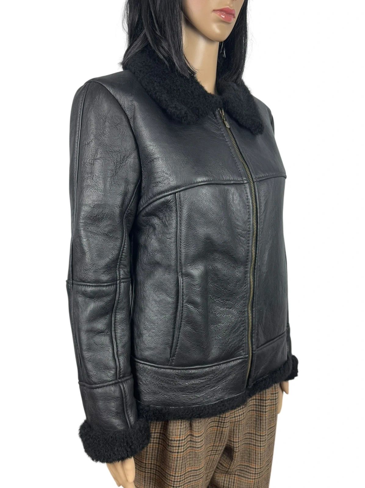 Other Olivier Ausoni Genuine Leather Shearling Jacket size M Size M / US 6-8 / IT 42-44 - 3 Thumbnail