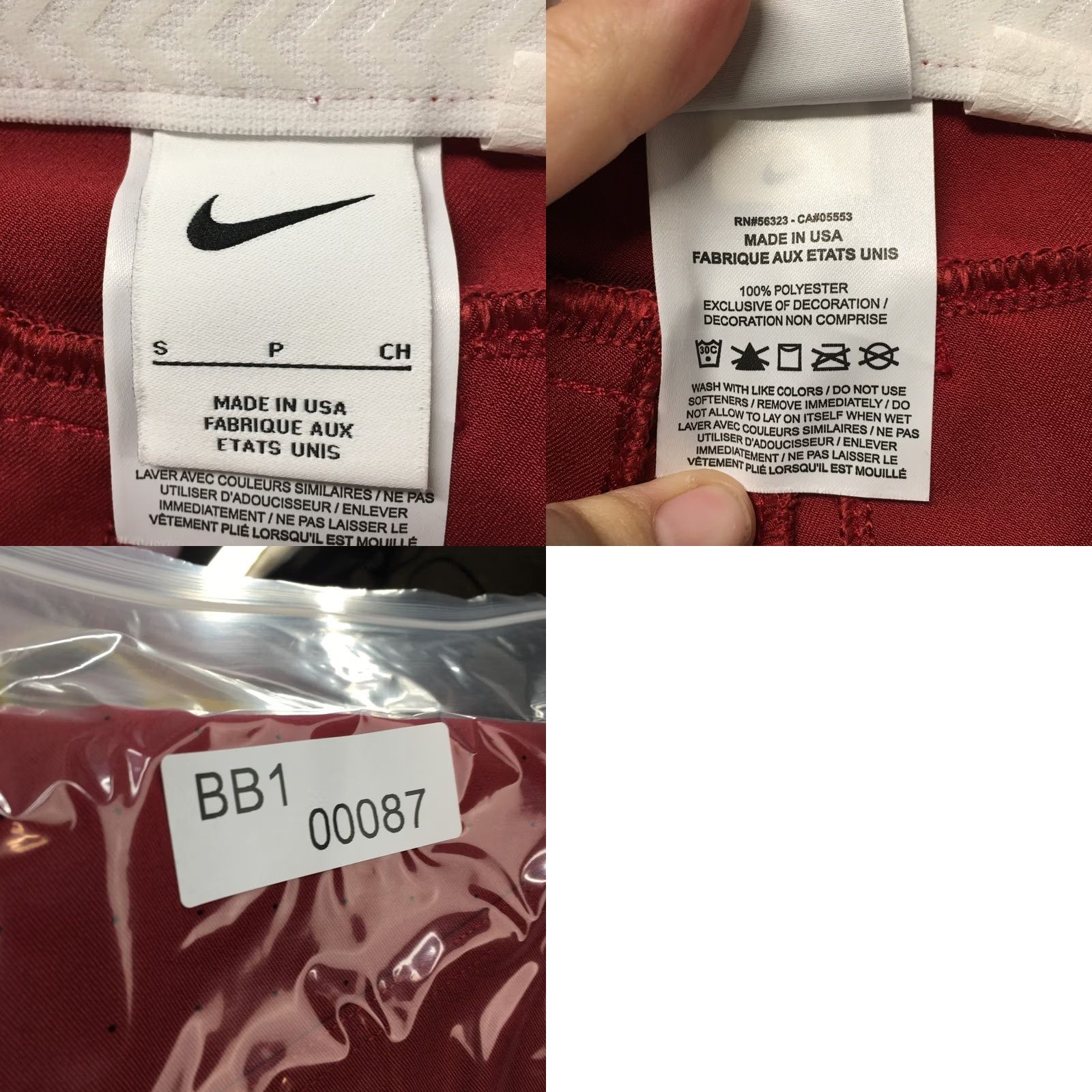 Nike Nike Capri Pants Womens S Red Dri-FIT Athletic Stripe Perforated Polyester Size 28" / US 6 / IT 42 - 10 Thumbnail
