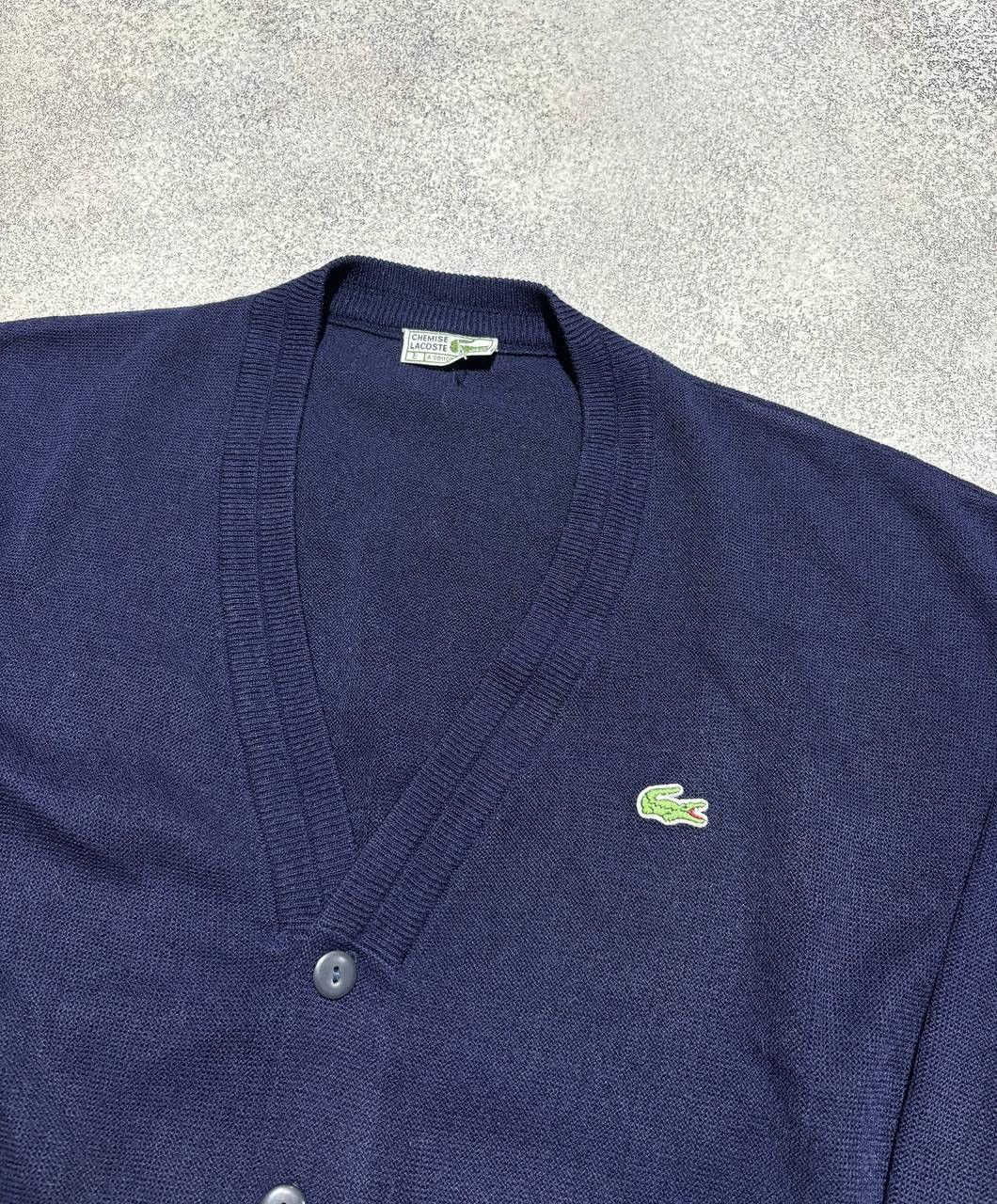Lacoste × Vintage Vintage Lacoste Wool Cardigan Knit Sweater Preppy Logo 🐊 Size US L / EU 52-54 / 3 - 4 Thumbnail