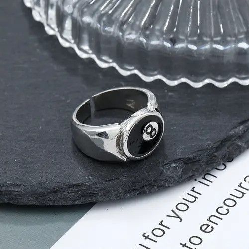 Other Number 8 Black Billiard Adjustable Ring Size ONE SIZE - 3 Thumbnail