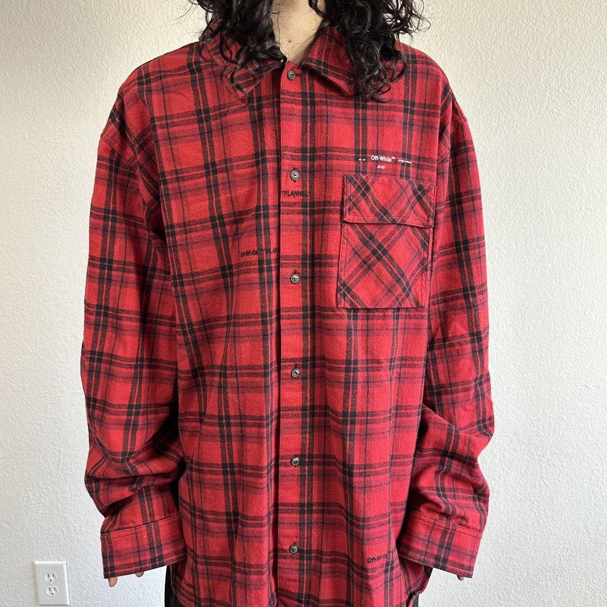 Off-White 2017 Off-White “Mirror Mirror” oversized flannel