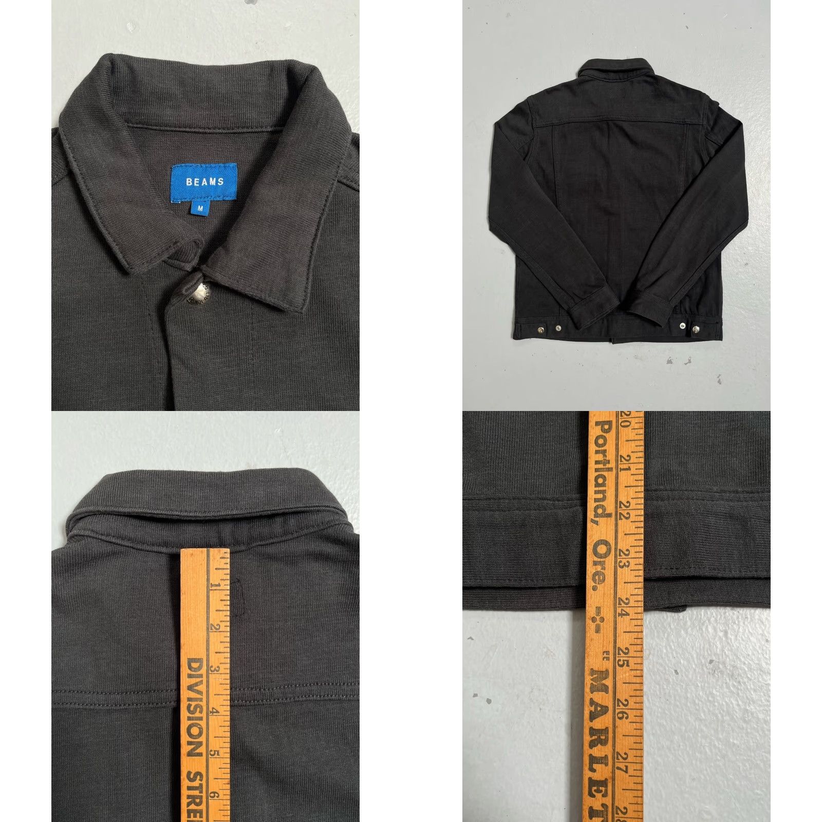 Vintage Beams Cotton Knit Trucker Vintage Style Work Jacket Snap Button Ranch Wear M Size US M / EU 48-50 / 2 - 8 Thumbnail