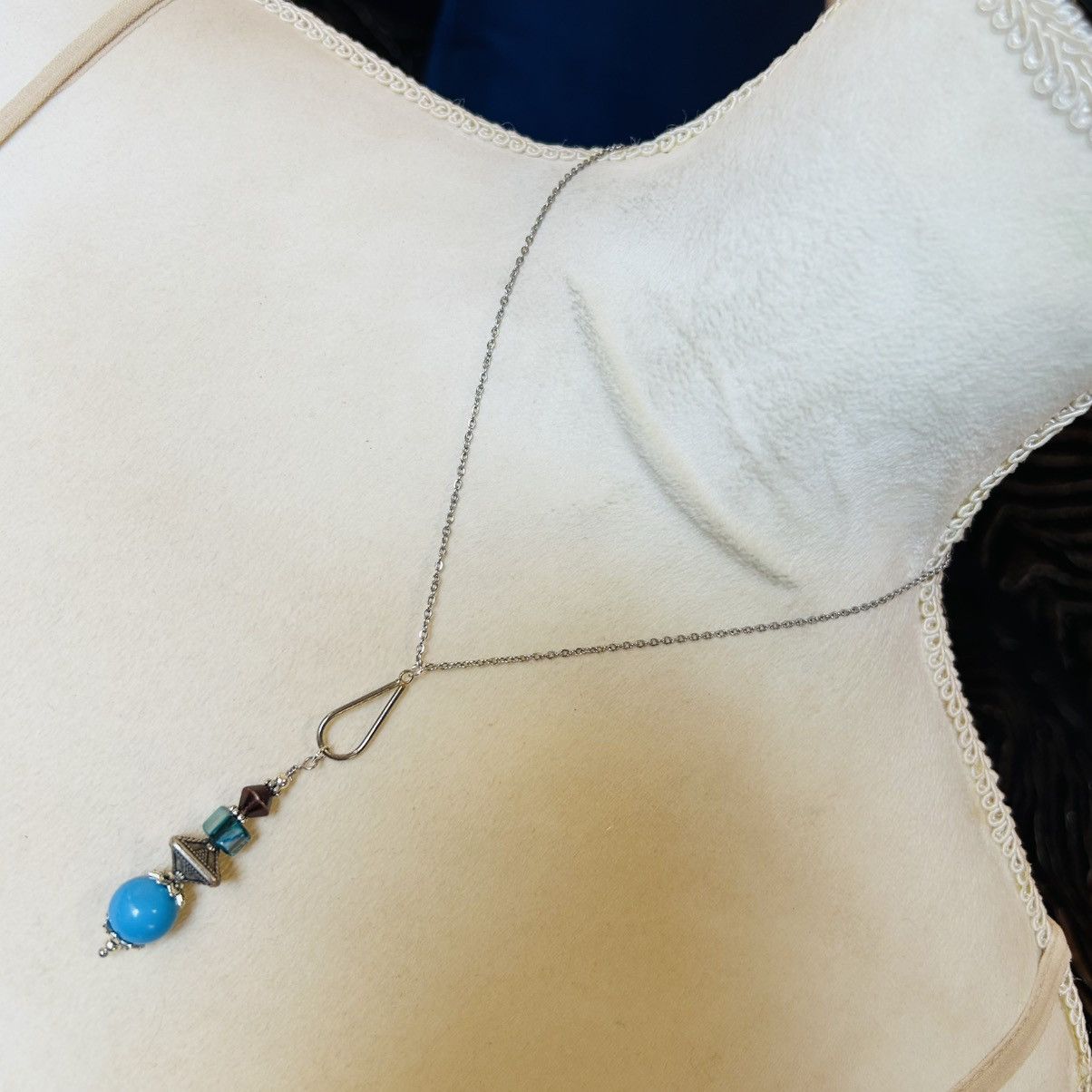 Handmade Handcrafted vintage bead drop pendant on chain necklace Size ONE SIZE - 1 Thumbnail