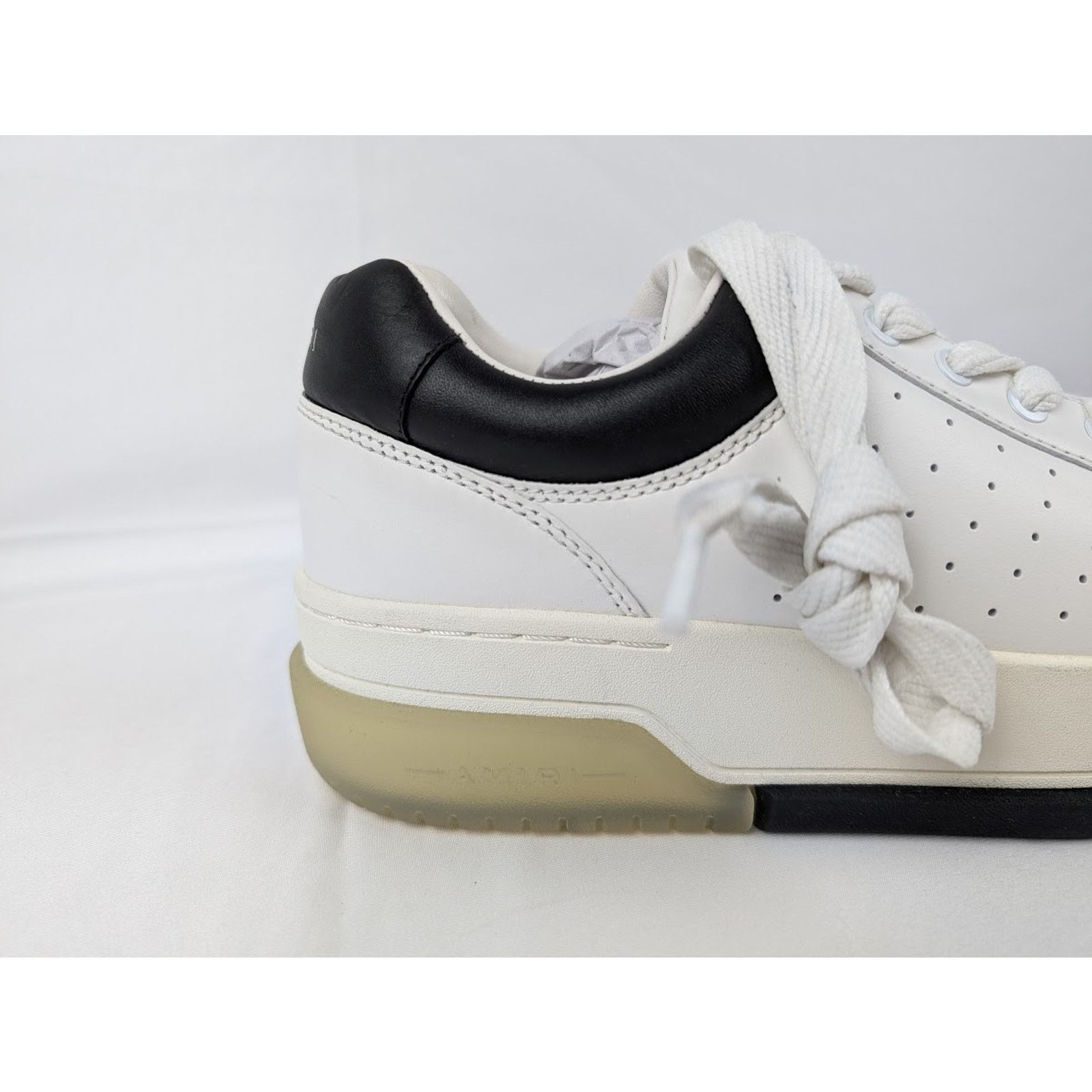 Amiri o1rshd1 Stadium Low Top Sneakers in White/Black Size US 13 / EU 46 - 4 Thumbnail