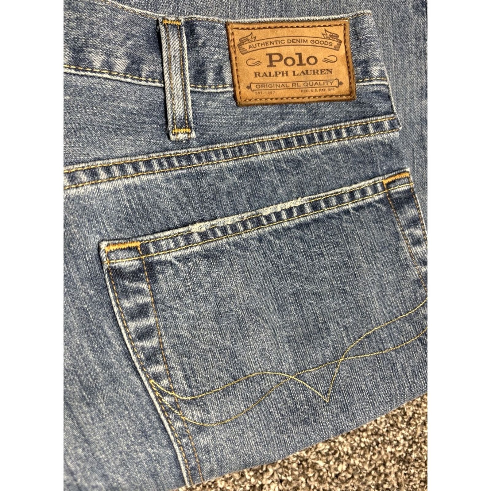 Polo Ralph Lauren VINTAGE? No. Polo Ralph Lauren Varick Jeans Mens 40x30 Slim Straight Denim Size US L / EU 52-54 / 3 - 2 Thumbnail