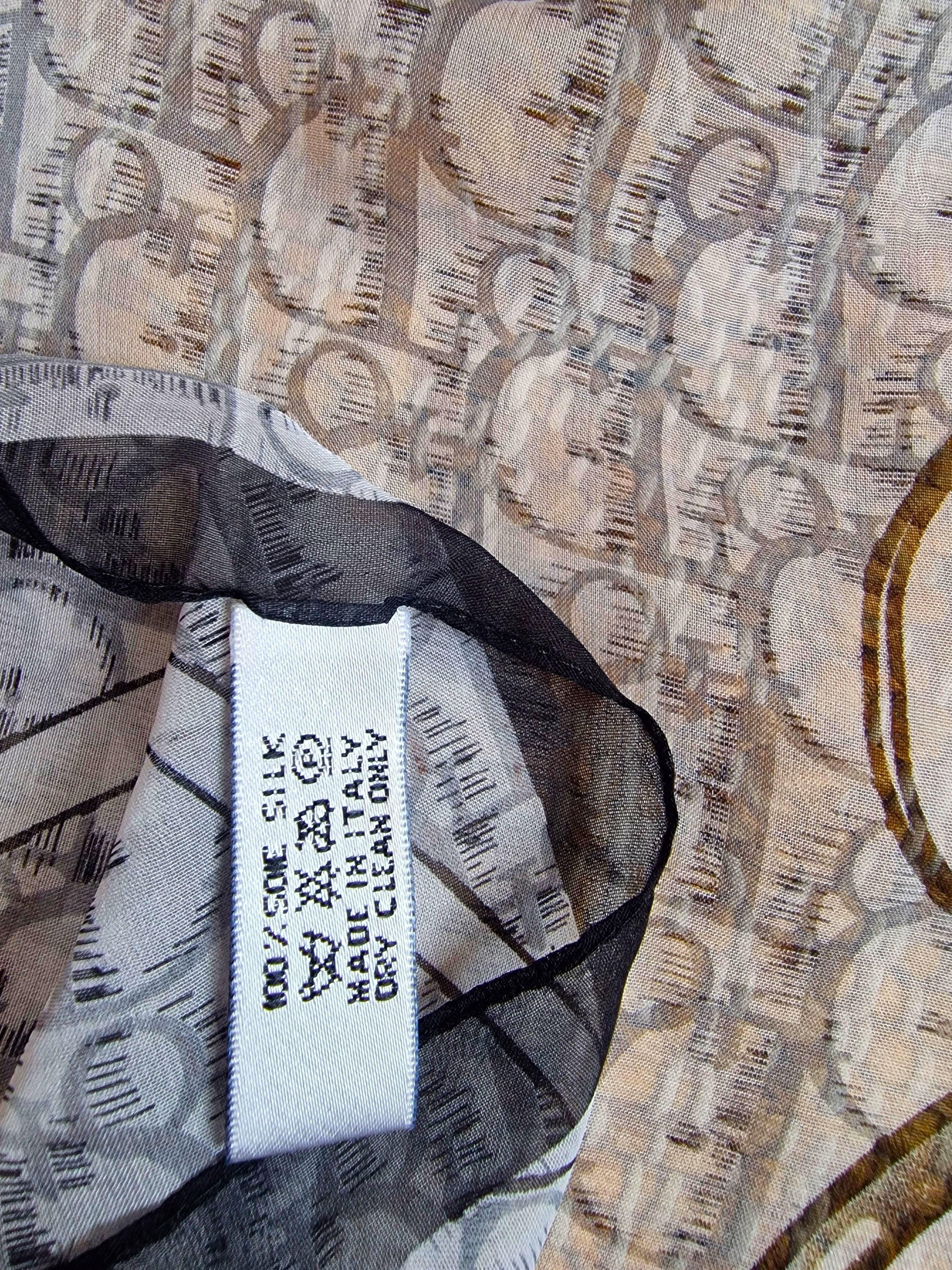 Dior Christian Dior Silk Monogram Logo Oblique Shawl Scarf Size ONE SIZE - 7 Thumbnail