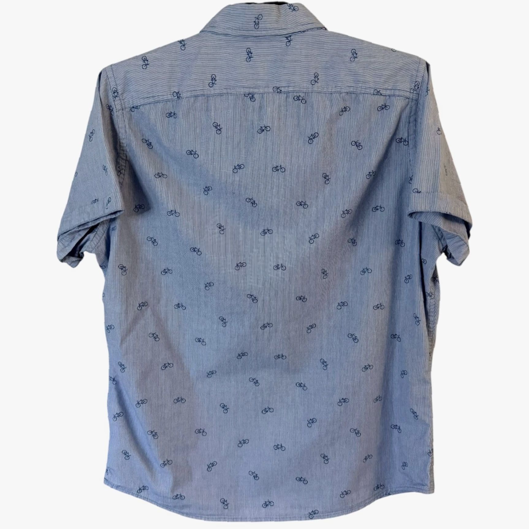 Abercrombie & Fitch Abercrombie & Fitch Shirt Blue Men's XL Short-Sleeve Button-Down Bicycle Print Size US XL / EU 56 / 4 - 4 Thumbnail