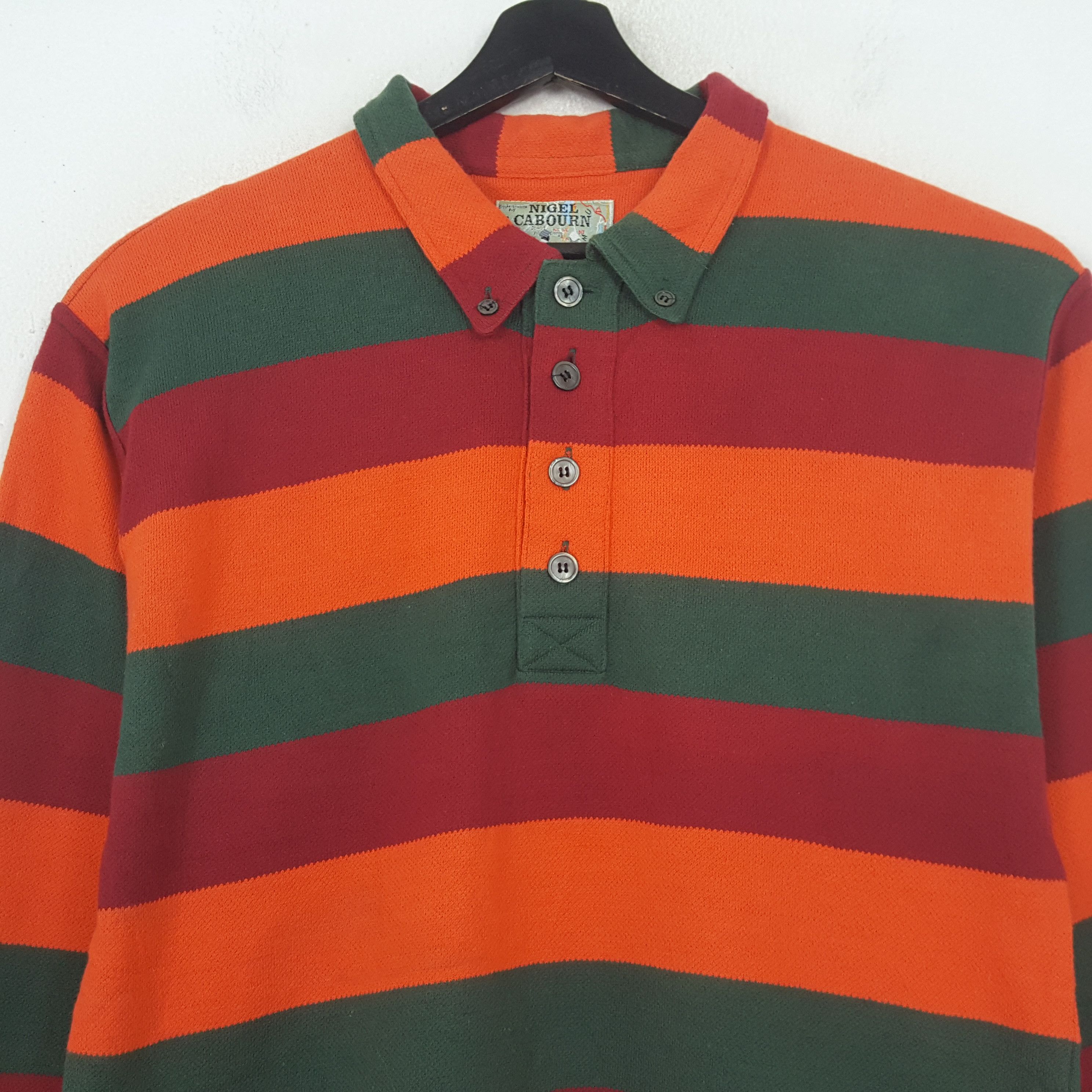 Nigel Cabourn Nigel Cabourn Fashion Stripe Design Polos RR1 Size US M / EU 48-50 / 2 - 2 Thumbnail
