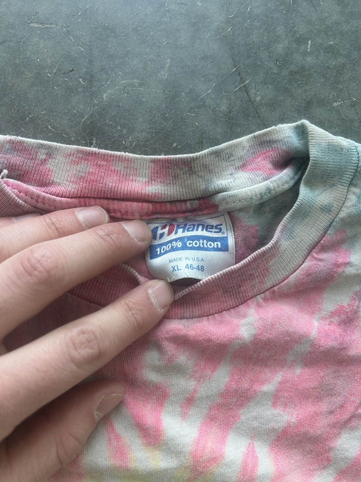 Hanes × Vintage Vintage 80s Hanes Tie Dye Tee Boxy Fit Size US L / EU 52-54 / 3 - 3 Thumbnail