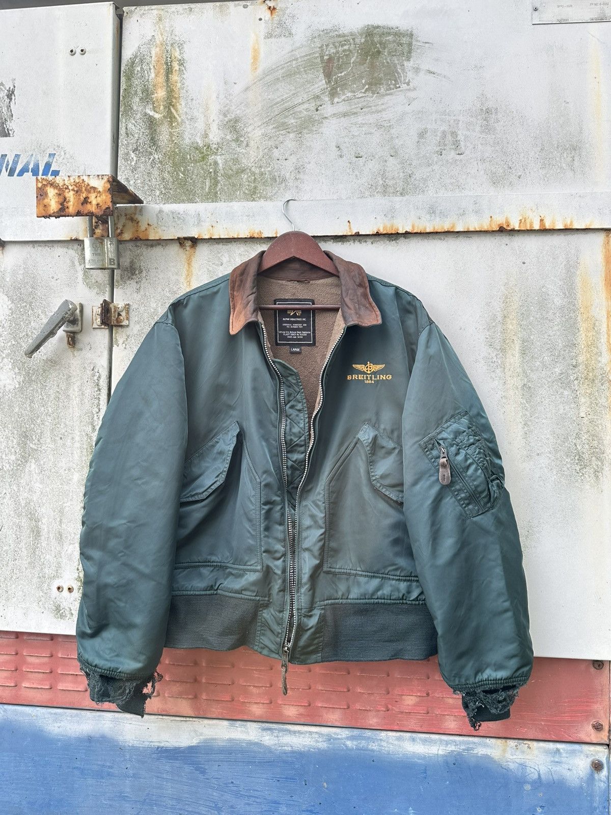 Alpha Industries 🪖Vintage THRASHED MA-1 Alpha Industries Bomber Jacket Size US L / EU 52-54 / 3 - 8 Thumbnail