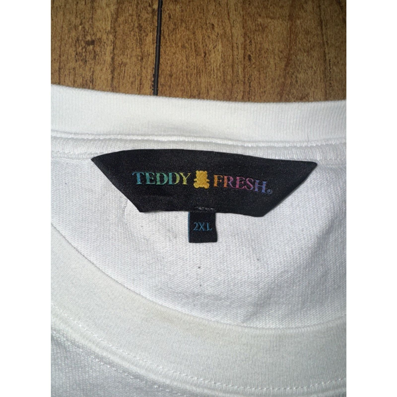 Teddy Fresh VINTAGE Teddy Fresh Embroidered Logo T-Shirt White XXL 2XL Cotton Tee Streetwear Mens Size US XXL / EU 58 / 5 - 3 Thumbnail