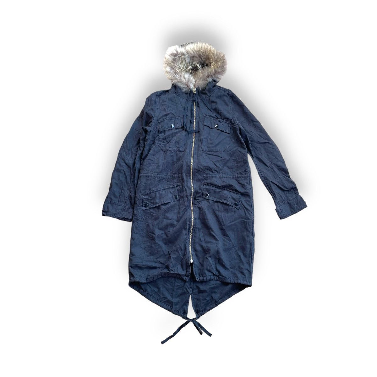 If Six Was Nine MYSTIC MULTIPOCKET FULL ZIP RACOON FUR HOODIE PARKA JACKET Size US M / EU 48-50 / 2 - 1 Thumbnail