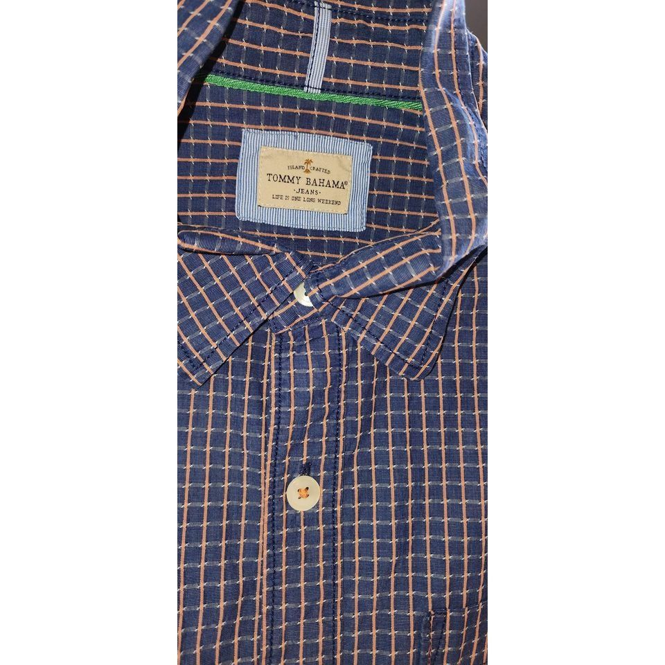 Tommy Bahama Tommy Bahama Navy Mens Medium Long Sleeve Button Down Textur Size US M / EU 48-50 / 2 - 4 Thumbnail