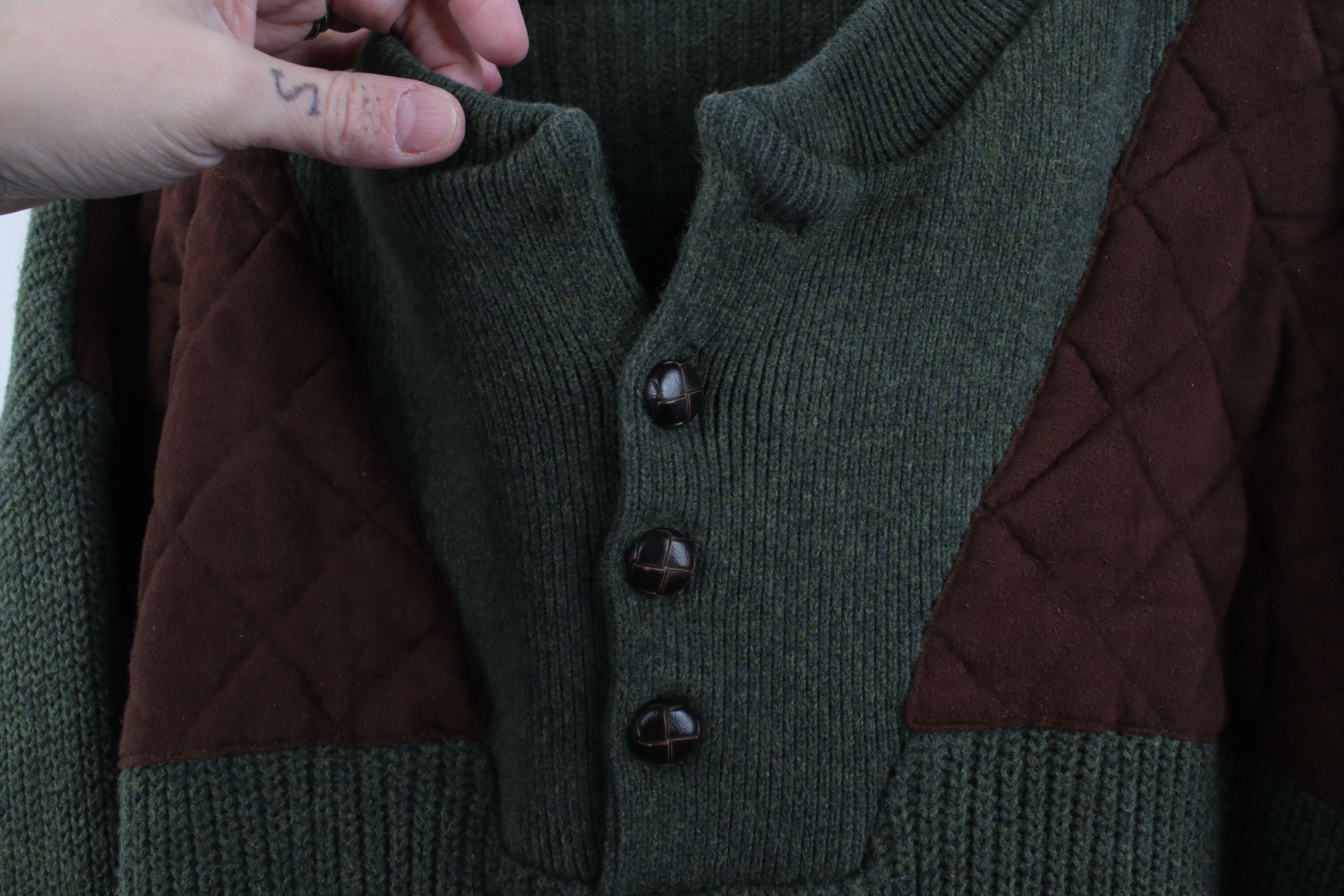 Cabelas Vintage Cabelas Knit Elbow Patch Shooting Henley Sweater Size US XL / EU 56 / 4 - 5 Thumbnail