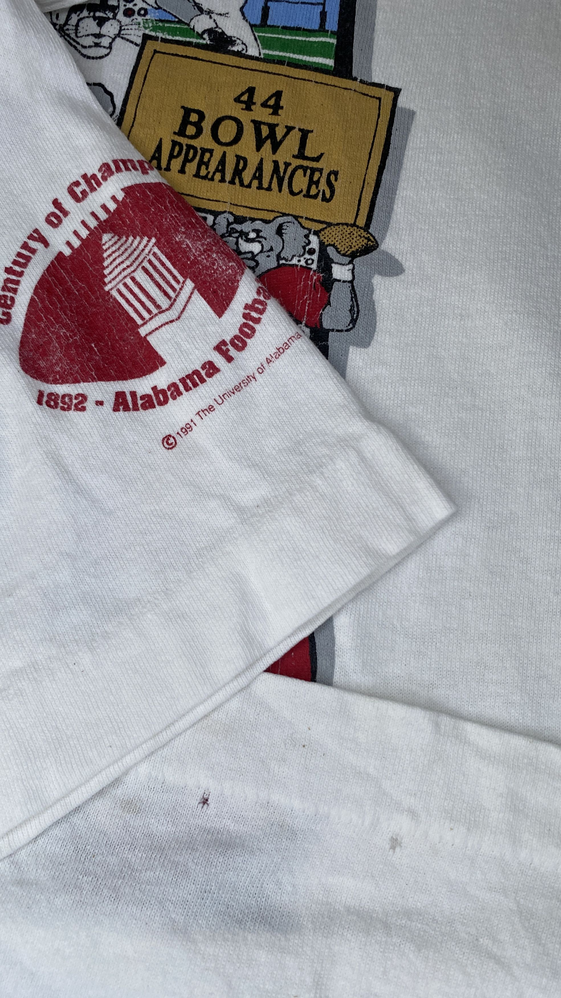 Vintage 1992 Alabama Crimson Tide Century of Champions Vintage Tee Size US XL / EU 56 / 4 - 6 Thumbnail