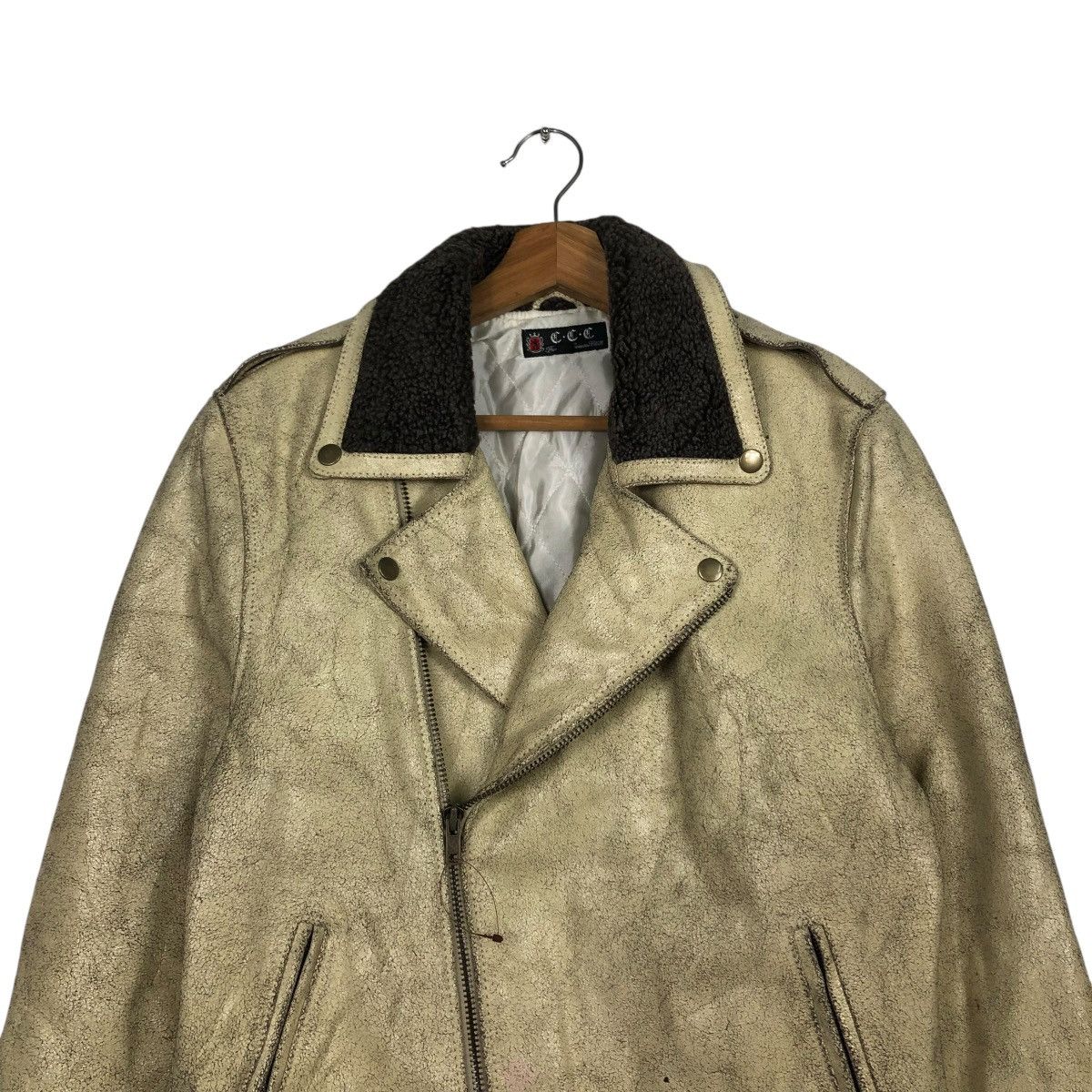 Japanese Brand VINTAGE BIKER COW LEATHER JACKET DOUBLE COLLAR ISSEY MIYAKE Size US M / EU 48-50 / 2 - 5 Thumbnail