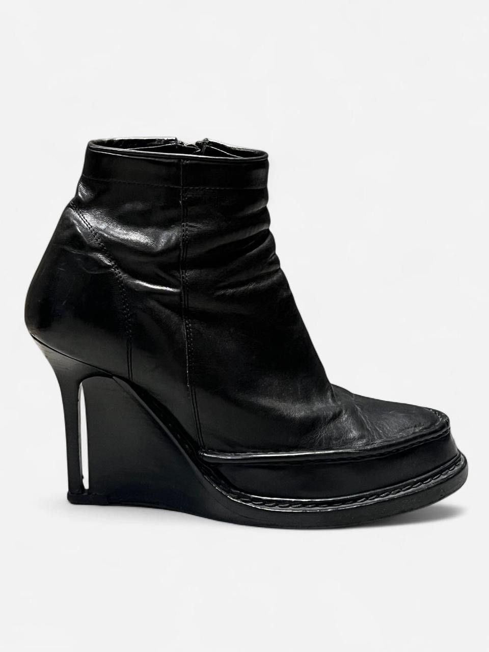 Leather stiletto wedge boots, image size:960x1280