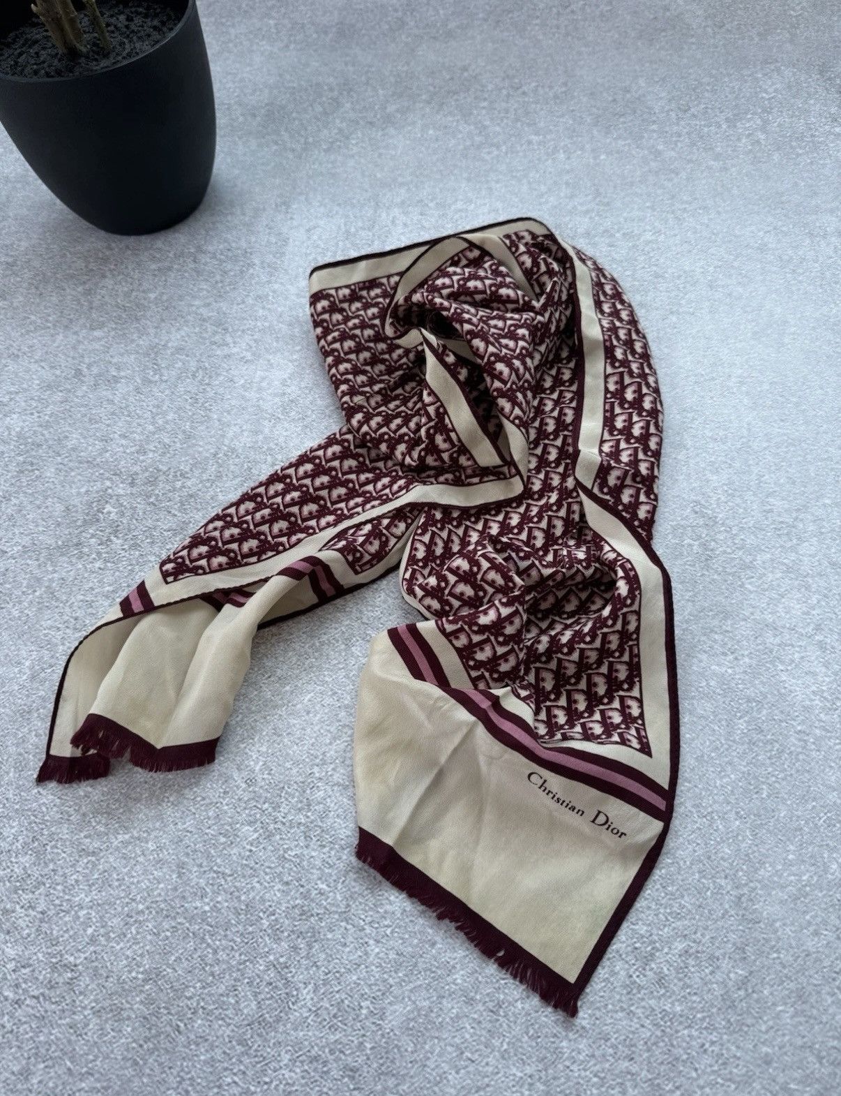 Dior Vintage Christian Dior Silk 100% Monogram Scarf Wmns Luxury Size ONE SIZE - 1 Thumbnail