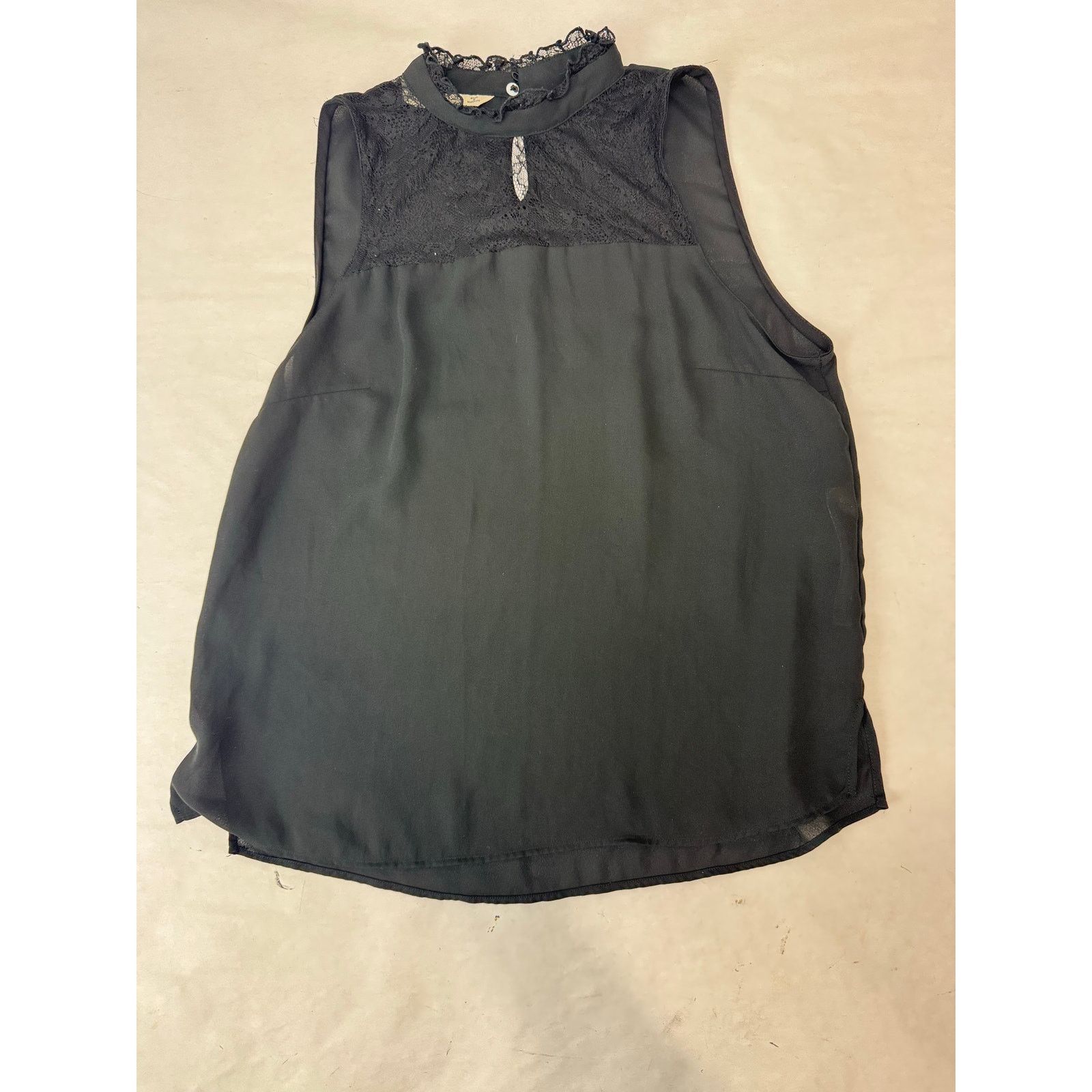 Zara Black Whimsigoth Lace Mock Neck Blouse Sleeveless Zara XS Size XS / US 0-2 / IT 36-38 - 3 Thumbnail