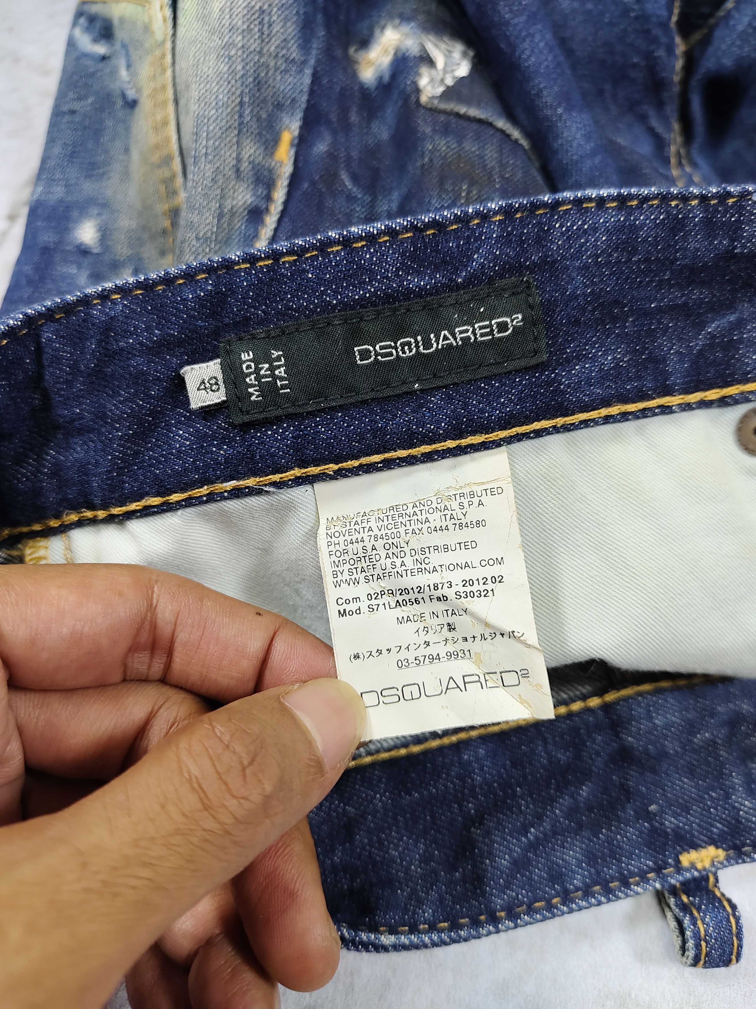 Dsquared2 Dsquared2- Grunge Punk Rock Mud Wash Distressed Denim Shorts Size 34" / US 12 / IT 48 - 8 Thumbnail