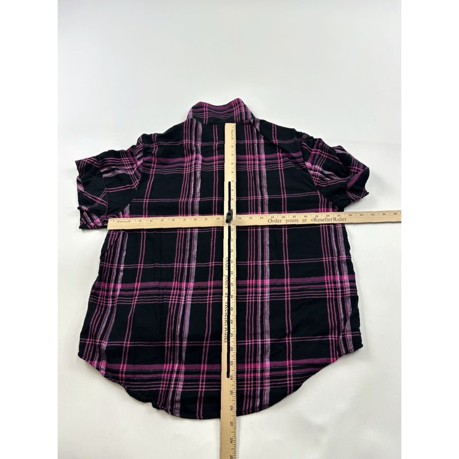 Victoria's Secret VINTAGE Victoria’s Secret Pajama Top Shirt Womens Large Black Pink Plaid Short Sleeve Collared L Womens Size L / US 10 / IT 46 - 5 Thumbnail
