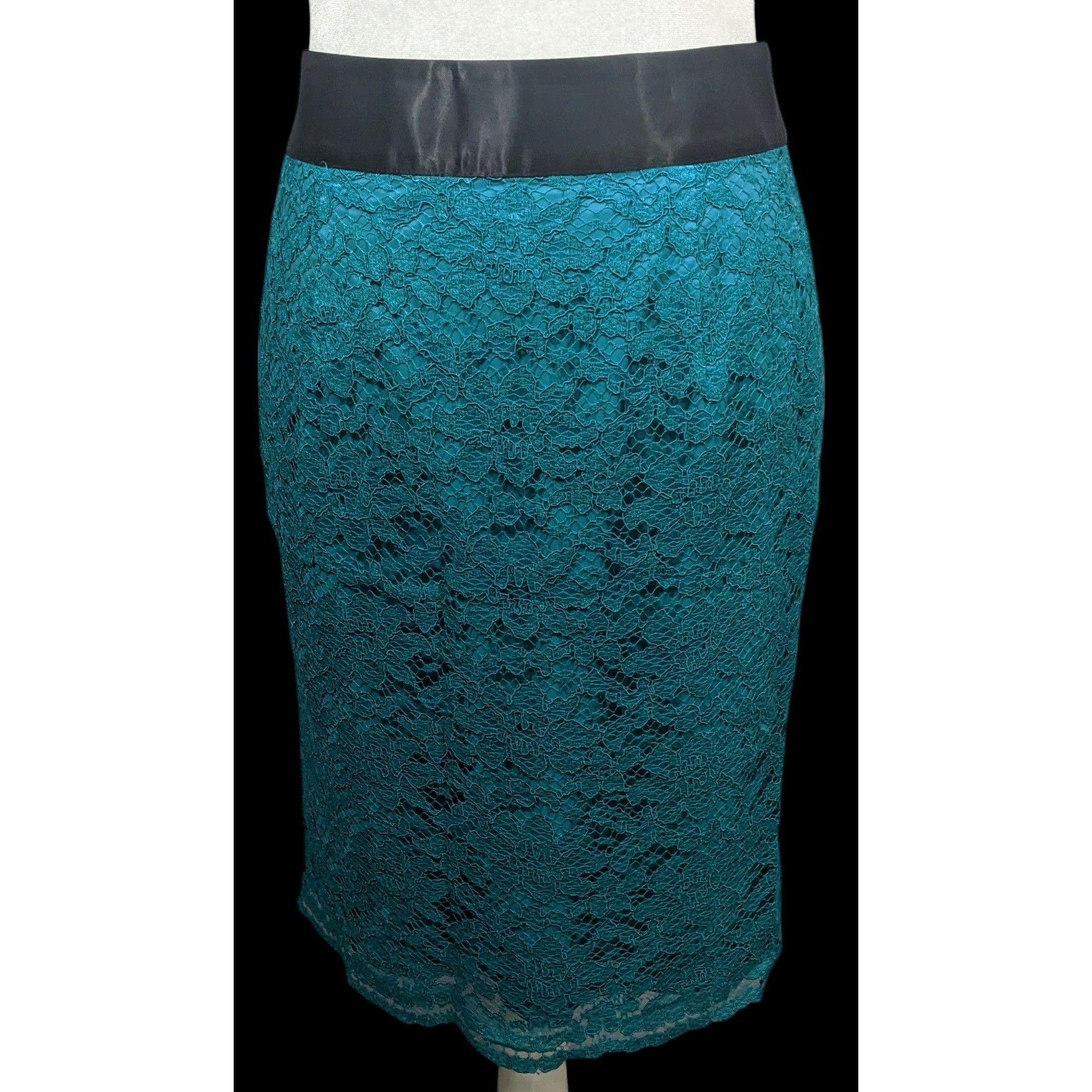 Banana Republic Banana Republic X LWren Scott Teal Lace Pencil Skirt Size 25" / US 0 / IT 36 - 1 Thumbnail