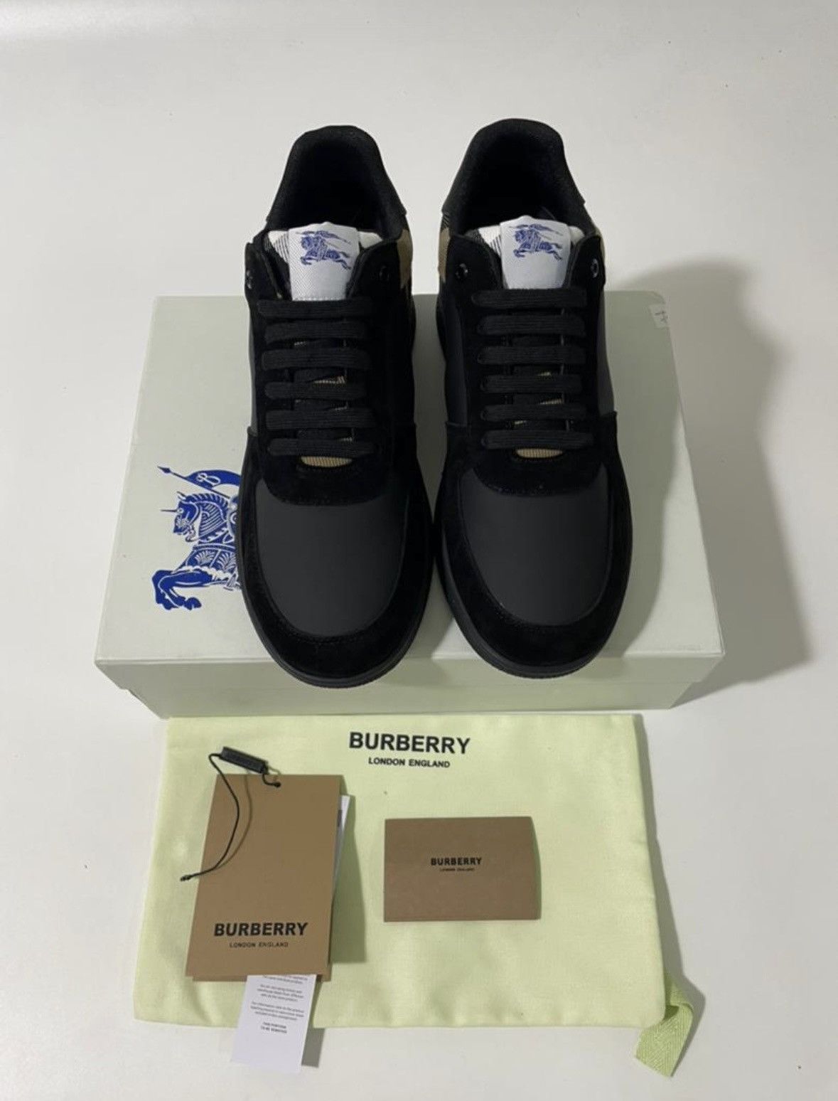Burberry Burberry Low-Top Sneakers – Check Panel – Black – OG All Size US 9.5 / EU 42-43 - 7 Thumbnail
