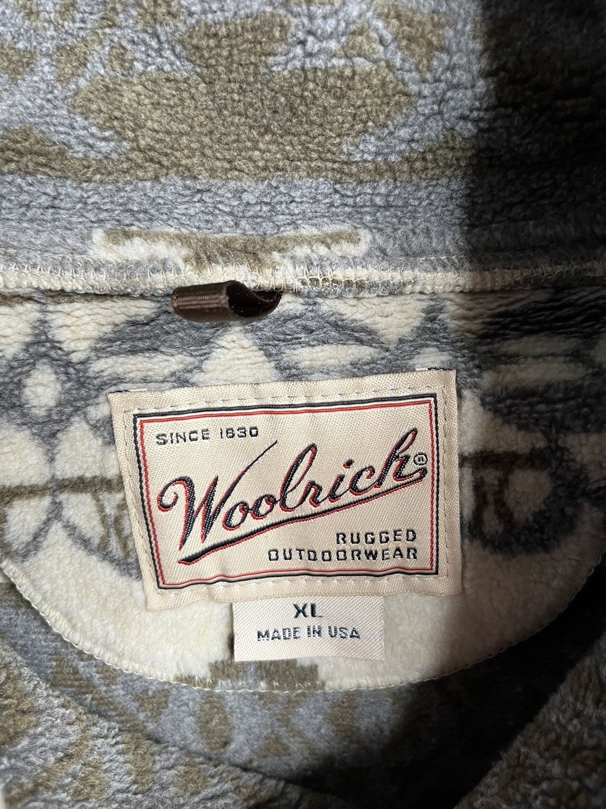 Vintage × Woolrich Woolen Mills Vintage 90s Woolrich Aztec print fleece jacket Size US XL / EU 56 / 4 - 4 Thumbnail