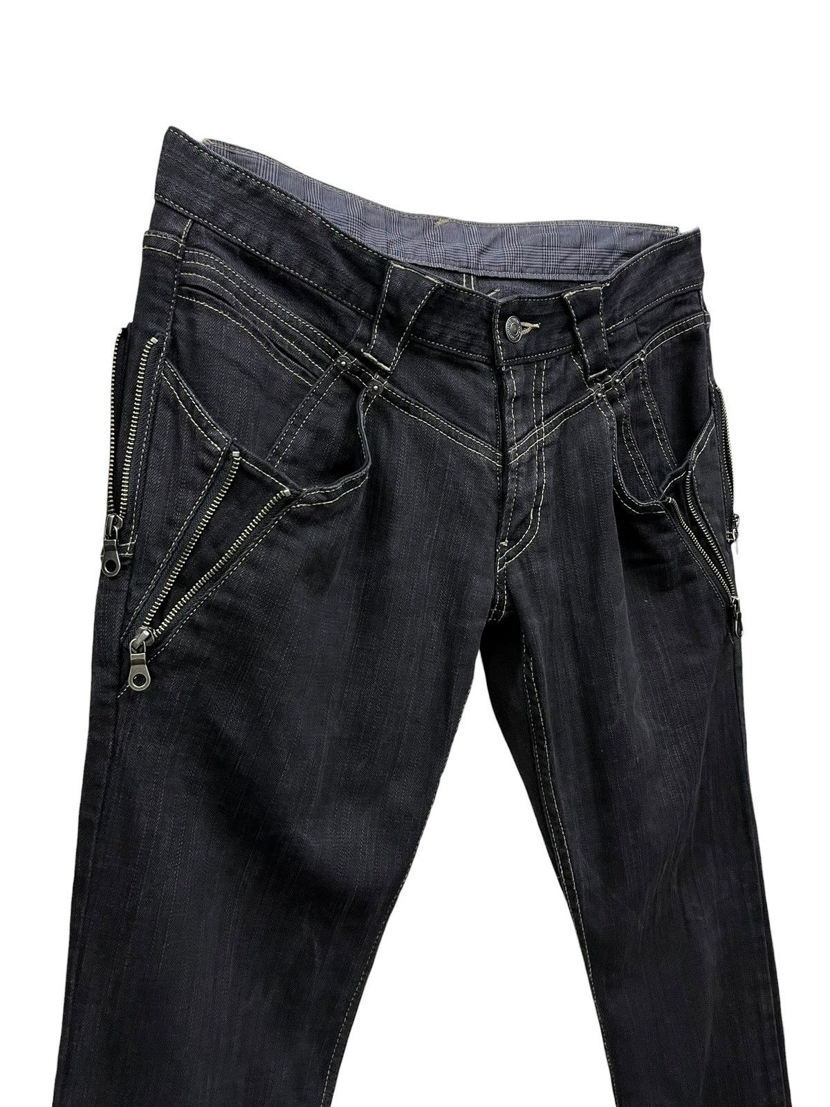 PPFM Vintage PPFM Multi Zipper Super Slim Low Rise Grunge Denim Size US 30 / EU 46 - 2 Thumbnail