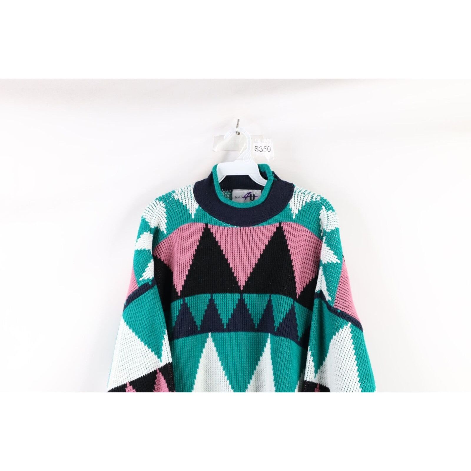 Vintage Vintage 90s Streetwear Marled Knit Mock Neck Sweater Size ONE SIZE - 2 Thumbnail