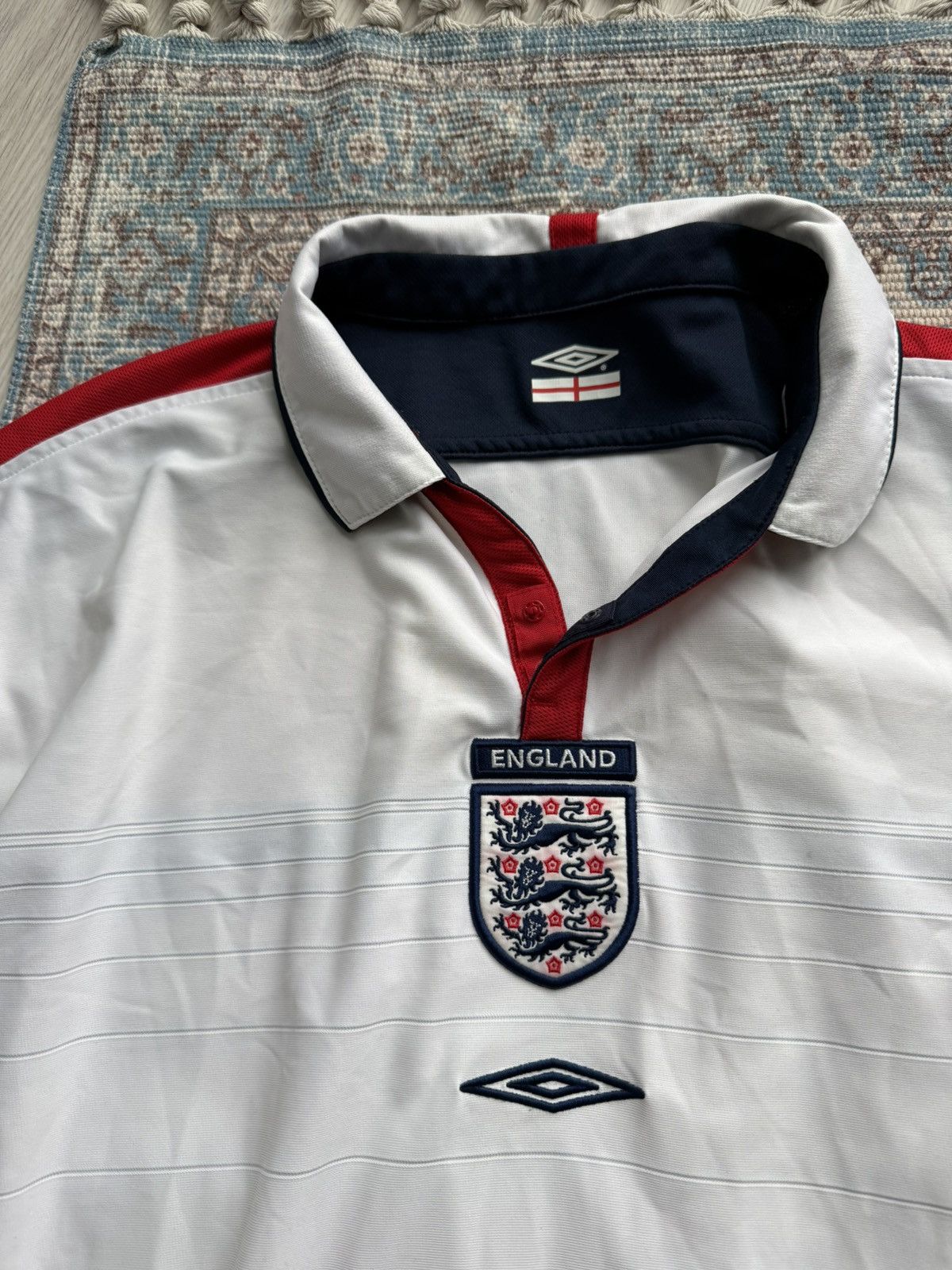 Umbro Vintage England 🏴󠁧󠁢󠁥󠁮󠁧󠁿 2003-2005 Umbro Home Jersey Size US XL / EU 56 / 4 - 4 Thumbnail