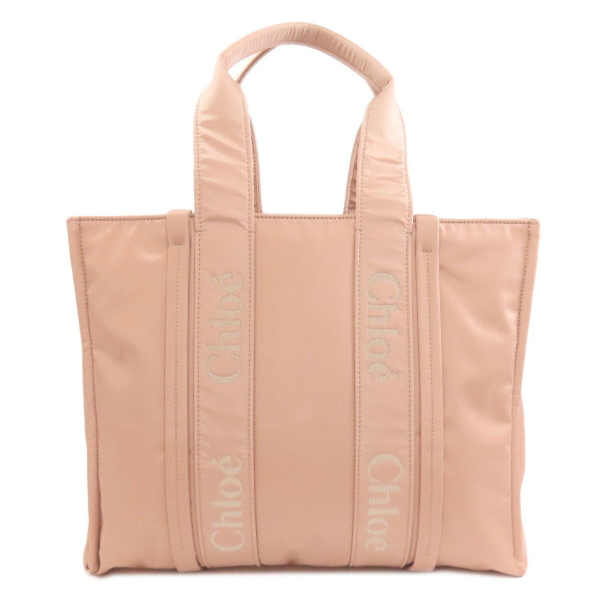 Chloé Chloe Rose Dust Tote Bag Nylon Material Women's Chloe in Pink