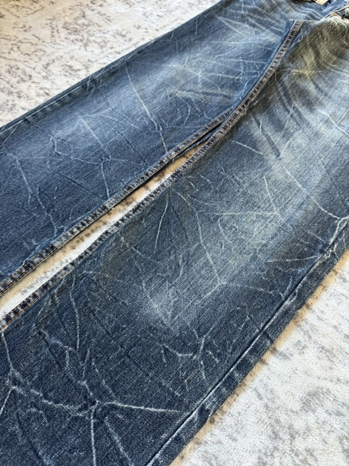 Japanese Brand Nylaus Japan Claw Mark Studded Double Waist Jeans Size US 30 / EU 46 - 8 Thumbnail