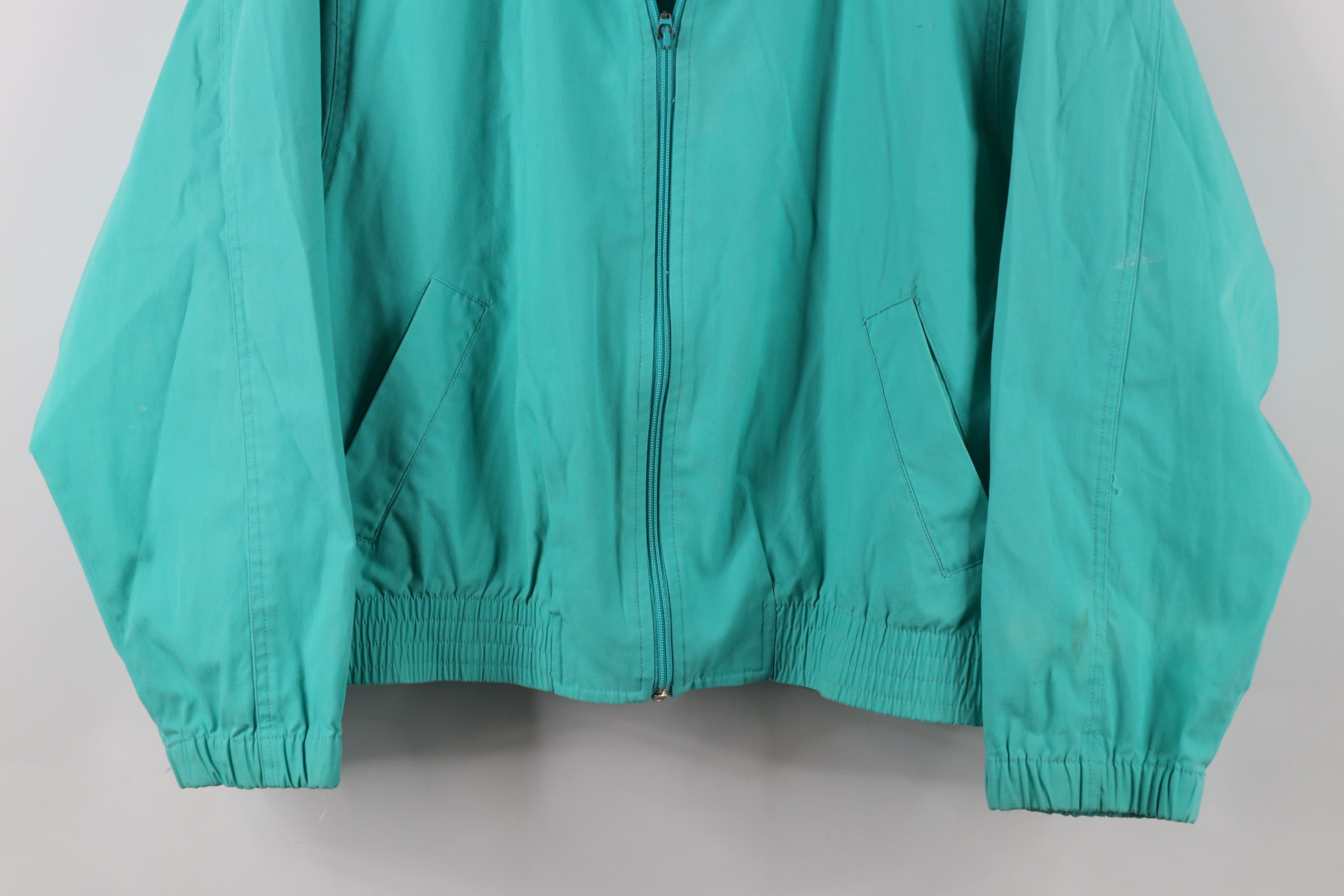 Vintage Vintage 90s Streetwear Blank Full Zip Bomber Jacket Teal Size XL / US 12-14 / IT 48-50 - 3 Thumbnail