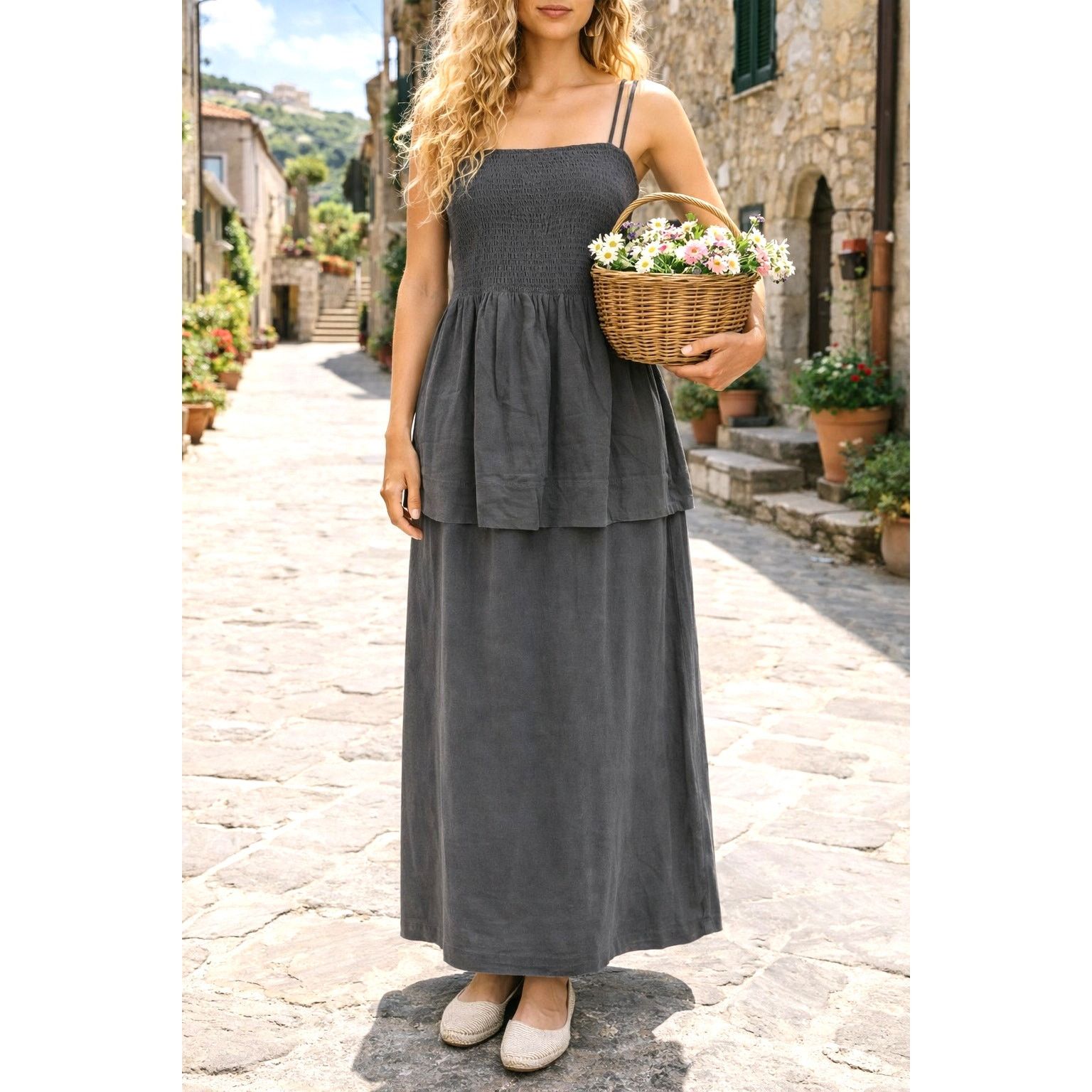 Free People Free People Goldie Skirt Set Elastic Bodice Smoked Pearls S Size 26" / US 2 / IT 38 - 1 Thumbnail