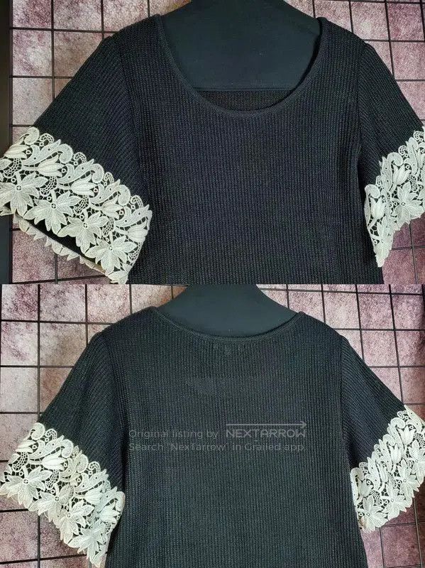 Dior Dior Summer Black Lace Short Sleeve Top . Size L / US 10 / IT 46 - 3 Thumbnail