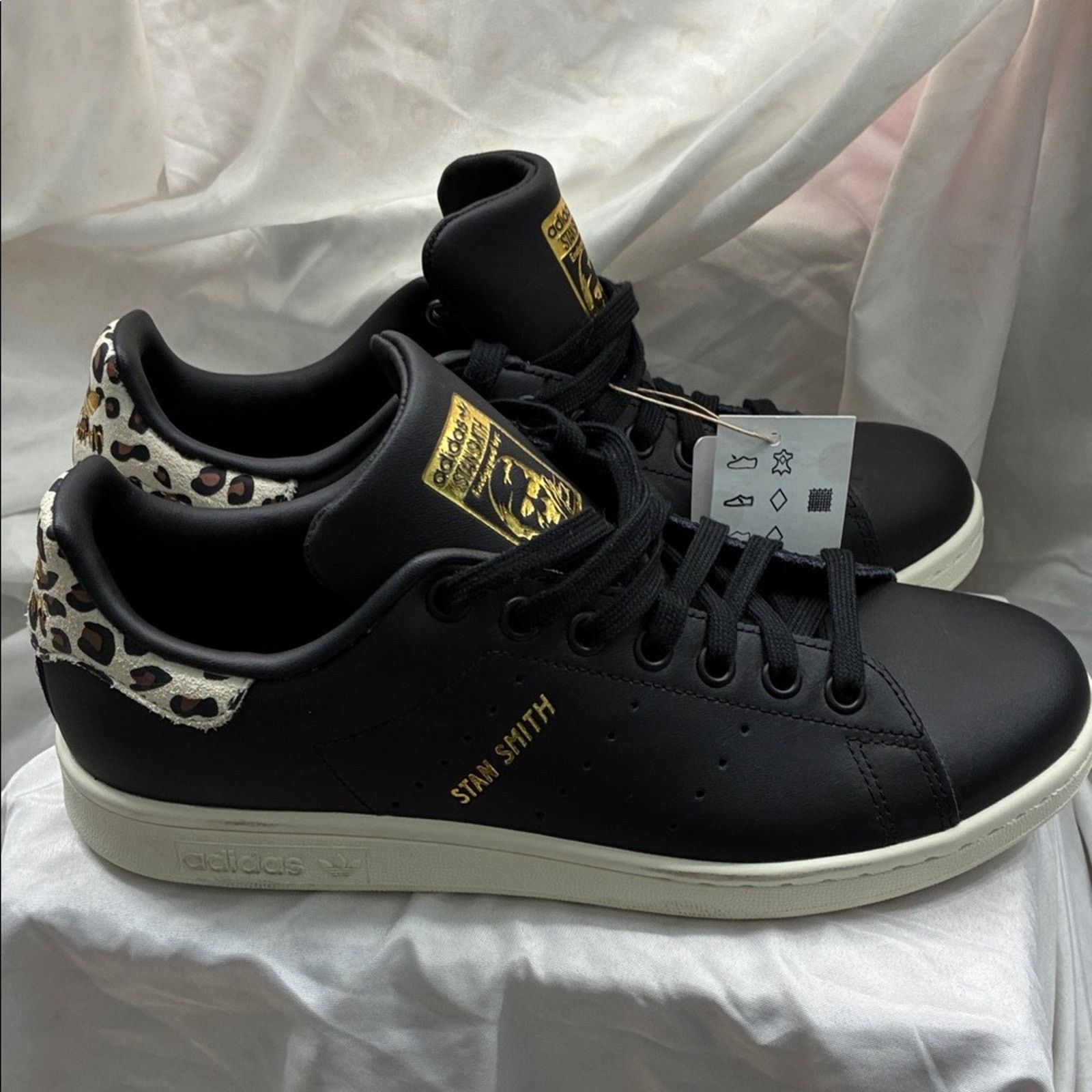 Adidas Adidas Stan Smith Black Gold Leopard Sneakers Limited Size US 8 / IT 38 - 1 Thumbnail