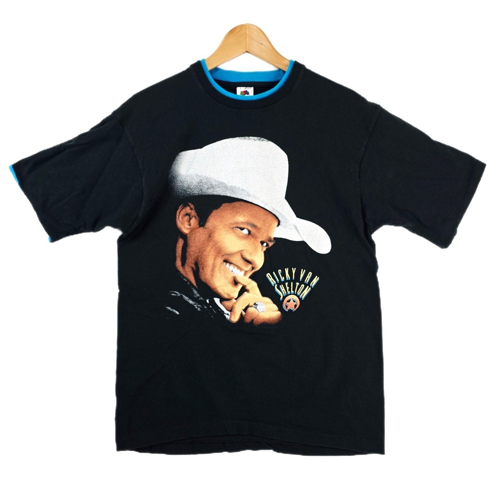 Fruit Of The Loom Vintage Ricky Van Shelton Shirt Large Black 90s Country Band Size US L / EU 52-54 / 3 - 1 Thumbnail