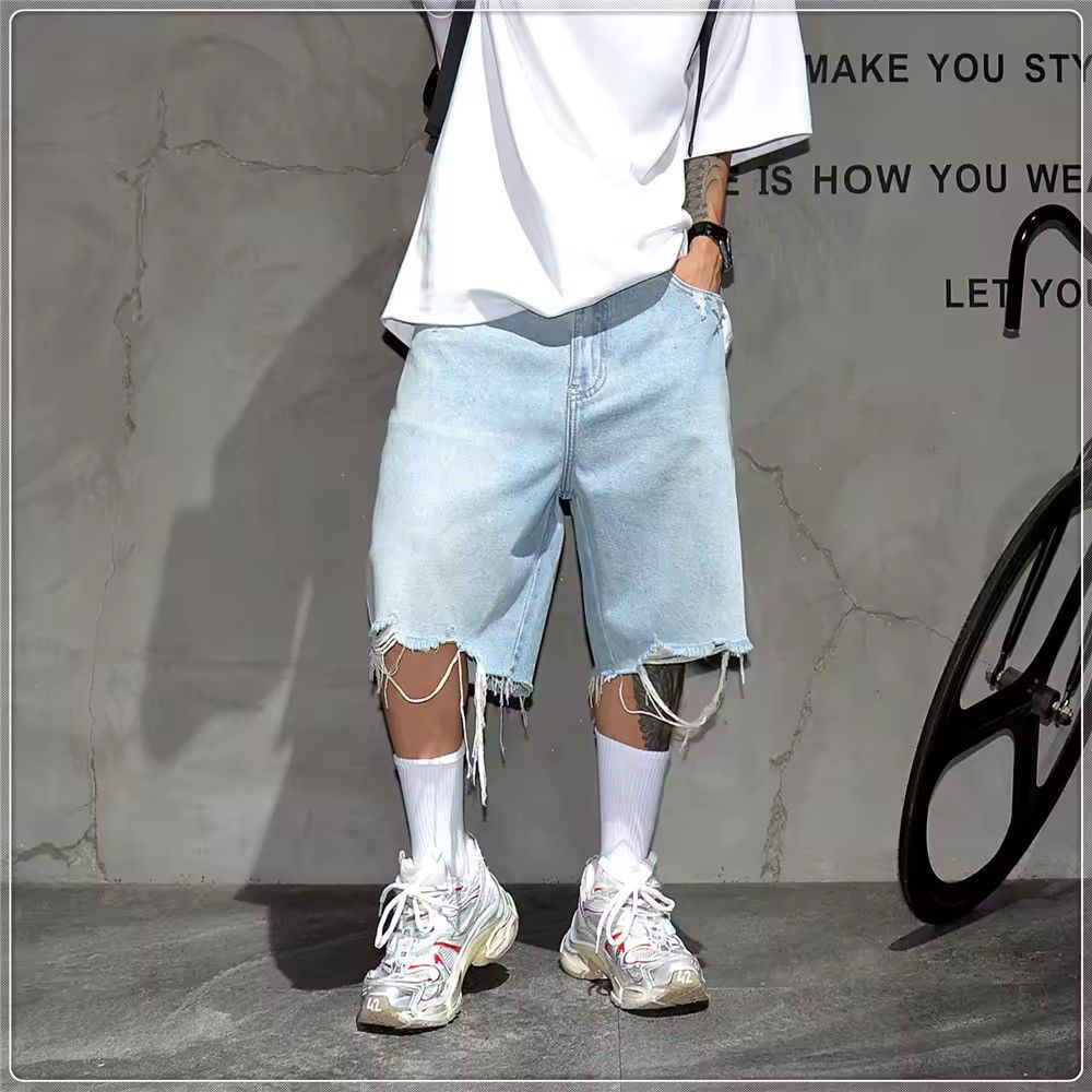Jean Korean style ripped light jeans shorts jorts Size US 32 / EU 48 - 11 Thumbnail