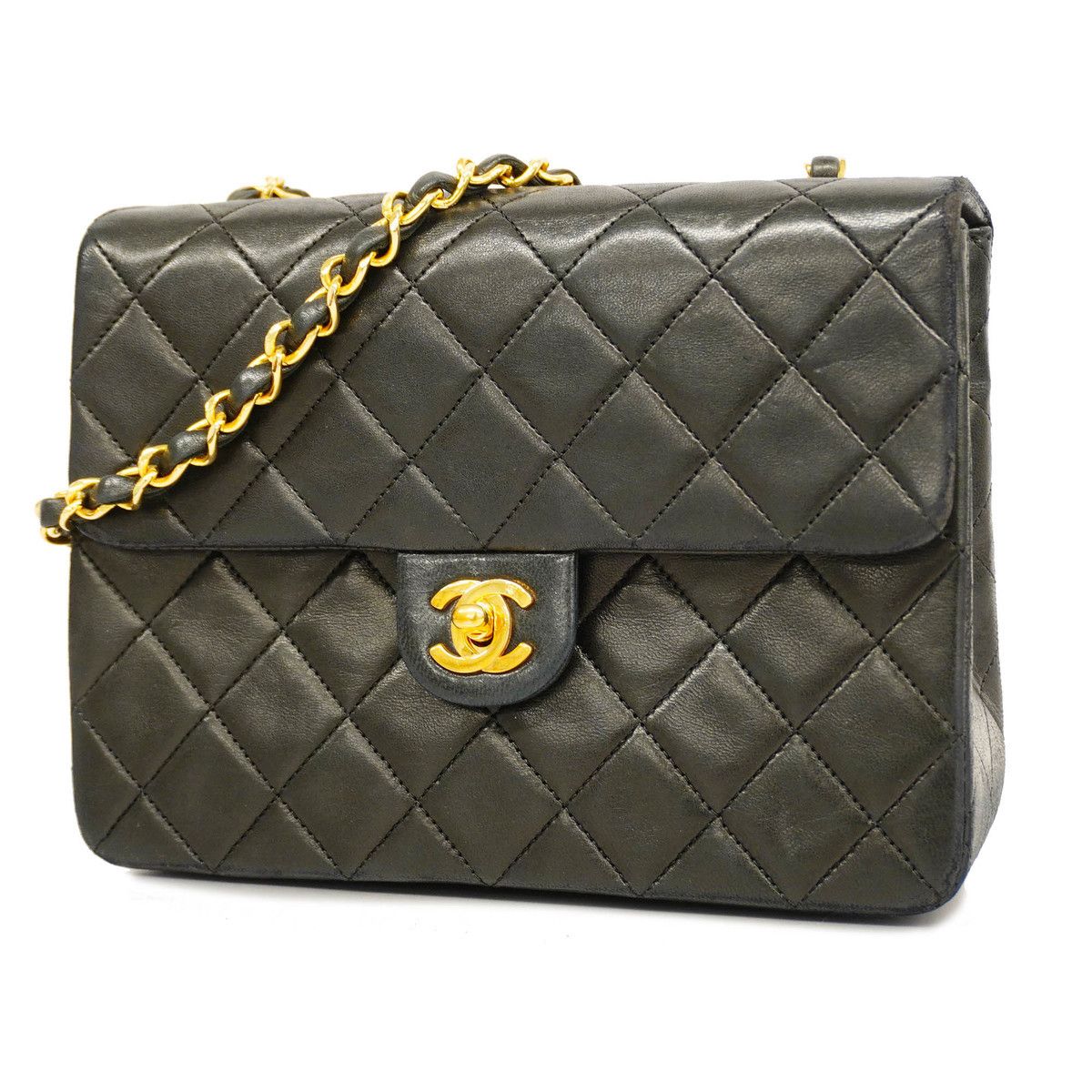 Chanel Mini Matelasse Single Chain Lambskin Black
