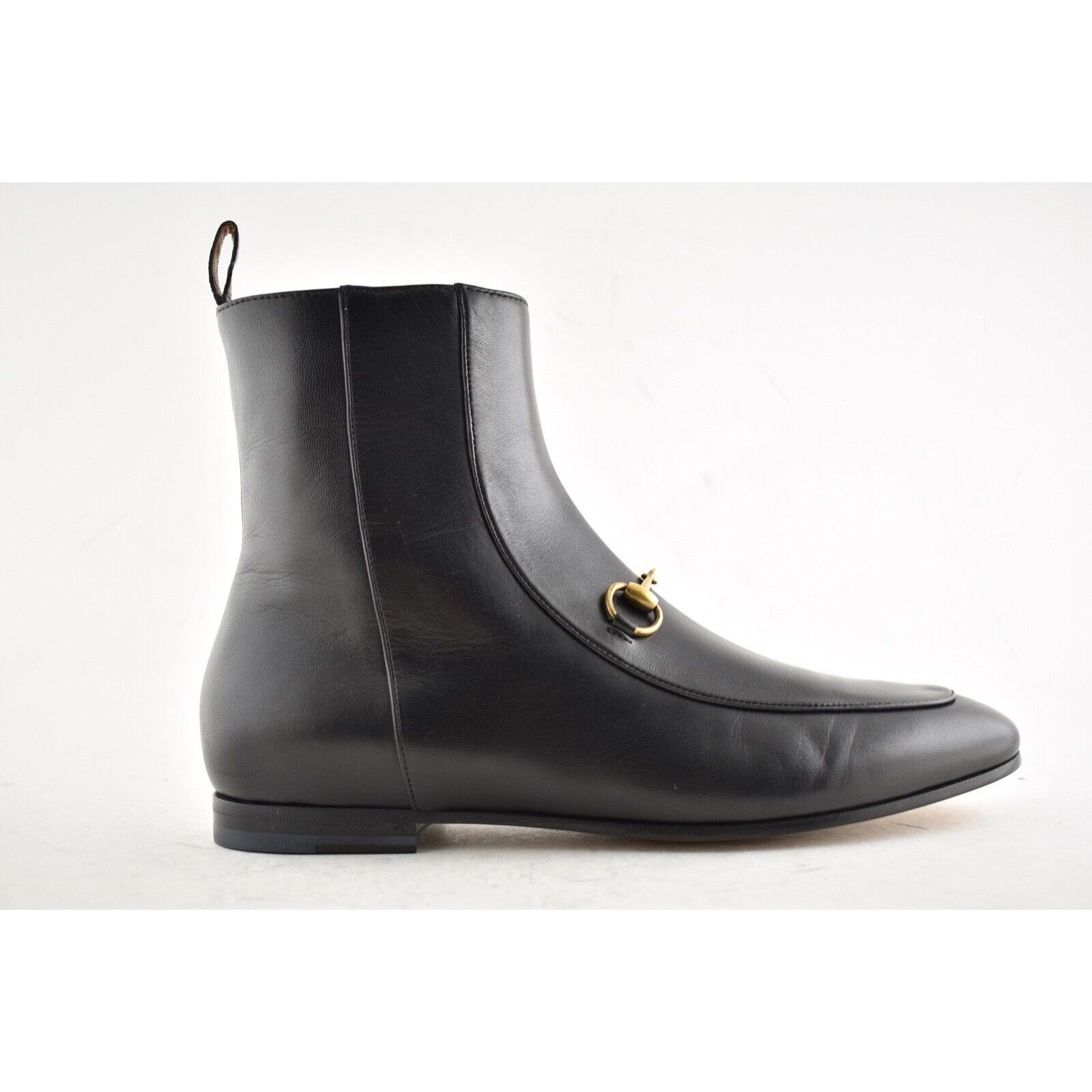 Gucci Gucci New Jordaan Black Leather Horsebit Short Chelsea Size US 5 / IT 35 - 3 Thumbnail