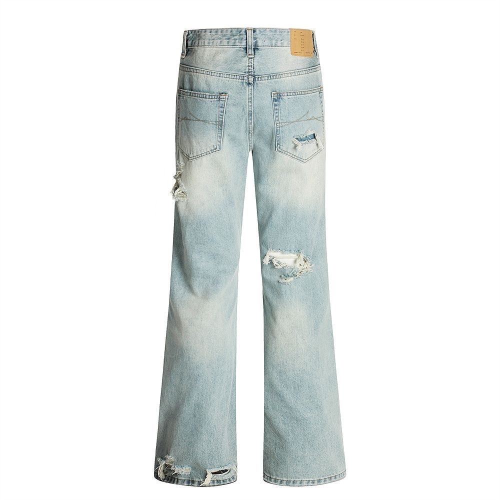 Jean Men's hippie distressed gradient washed flared ripped jeans Size US 32 / EU 48 - 2 Thumbnail