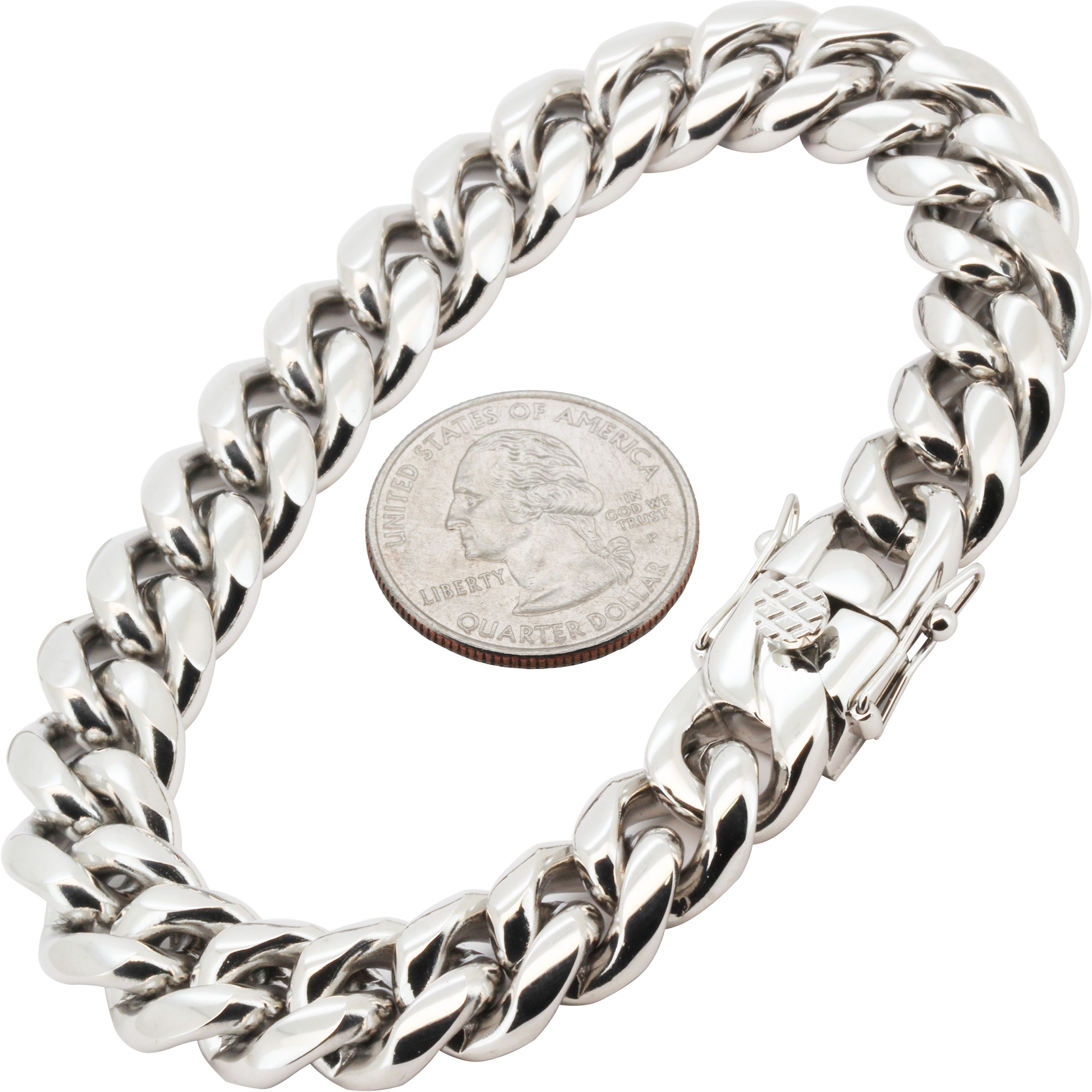 Other 316L Stainless Steel 12mm Miami Cuban Link Bracelet 8.5” Size ONE SIZE - 1 Thumbnail