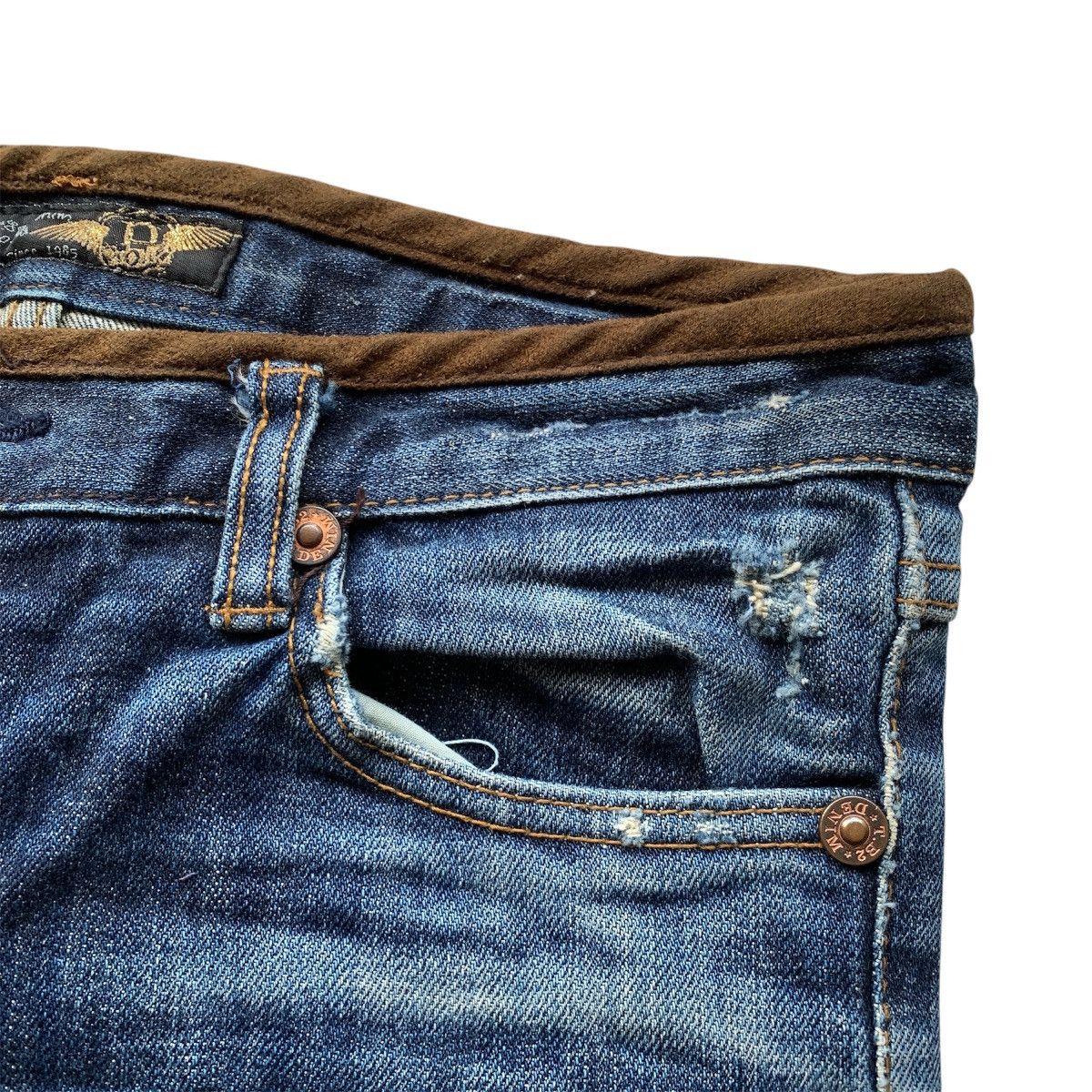 If Six Was Nine Piolla Distressed Clawmark ifsix LGB KMRII Flared Jeans Size US 29 - 6 Thumbnail