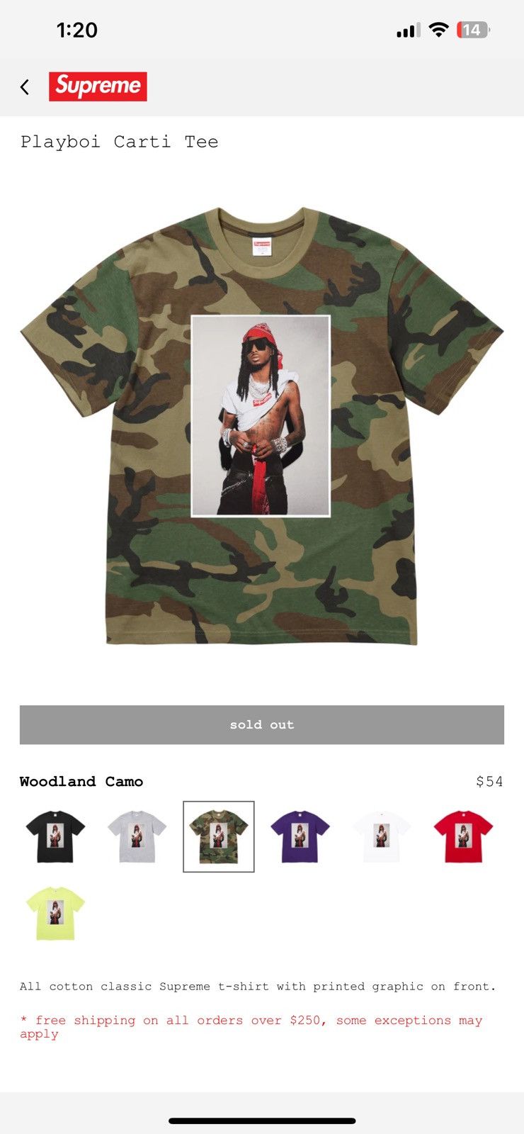 XL supreme Playboi Carti Tee Camo カーティ Buy Supreme Playboi Carti Tee 'Woodland Camo' - FW25T50