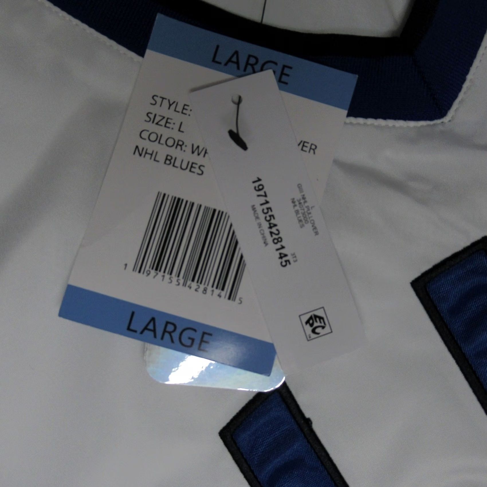 NHL NHL St Louis Blues Jacket Men Large White V-Neck Windbreaker Hockey NEW Size US L / EU 52-54 / 3 - 4 Thumbnail