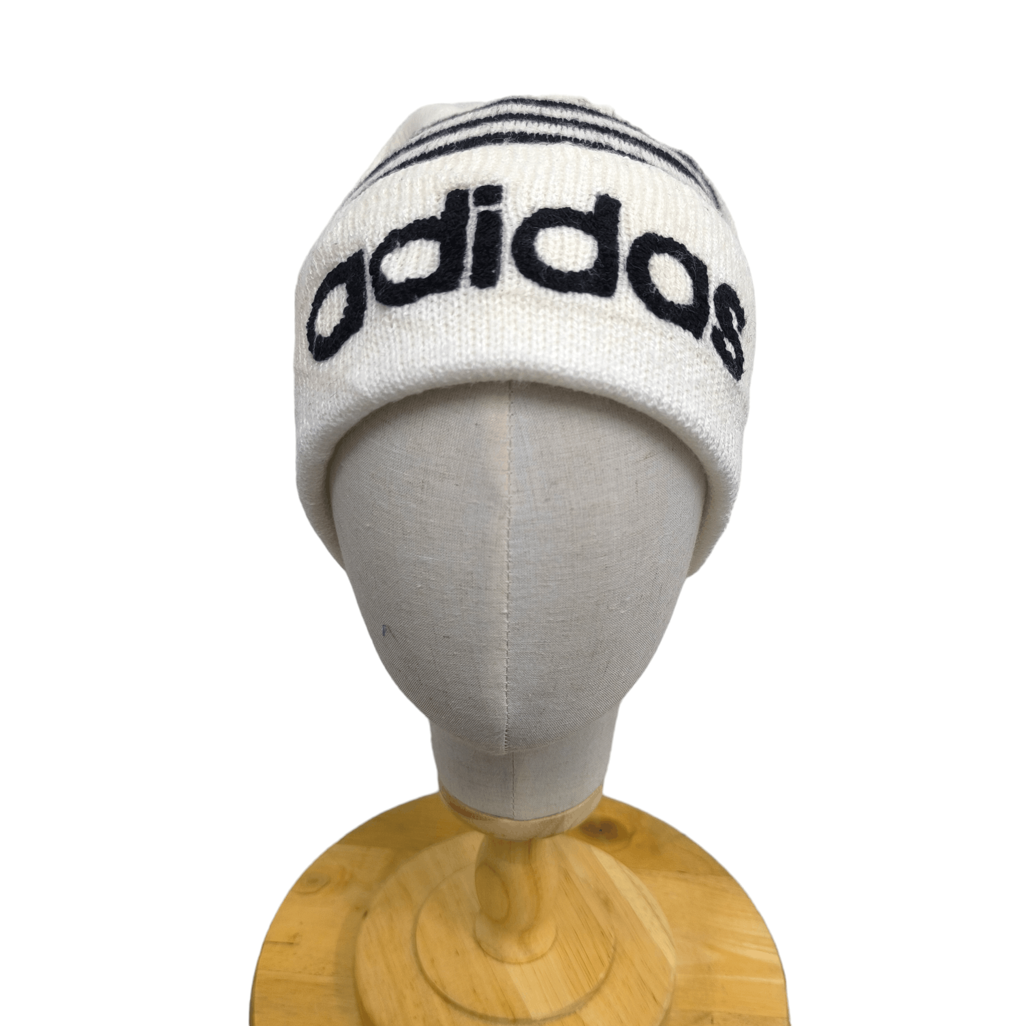 Adidas 🌟Vintage adidas spellout 3 stripes beanie hat Size ONE SIZE - 1 Thumbnail