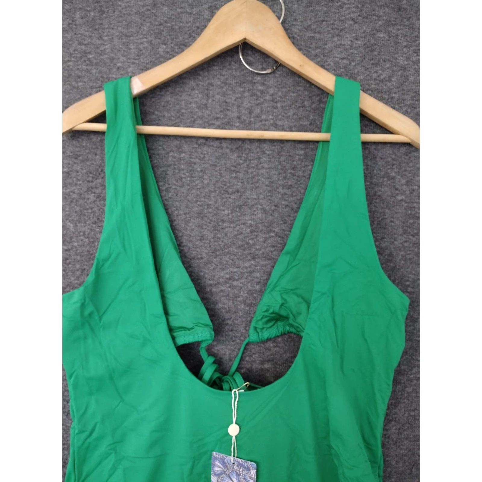 Triangl Toluca Swim One Piece XXL Green - Triangle Waist Wrap Open Tummy Lush Green Swimwear - Sexy, Nylon Spandex, Wide Straps, Plus Size - Women Size ONE SIZE - 3 Thumbnail