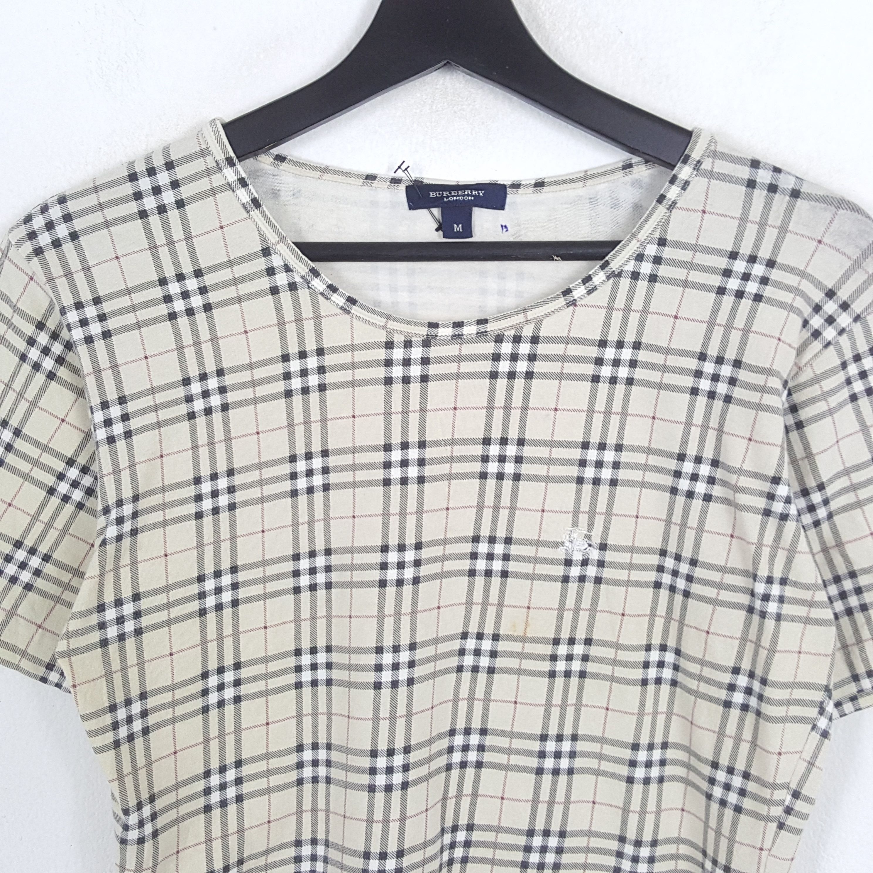 Burberry × Vintage BURBERRY LONDON Luxury Brand Nova Check Design Tshirt Size S / US 4 / IT 40 - 2 Thumbnail